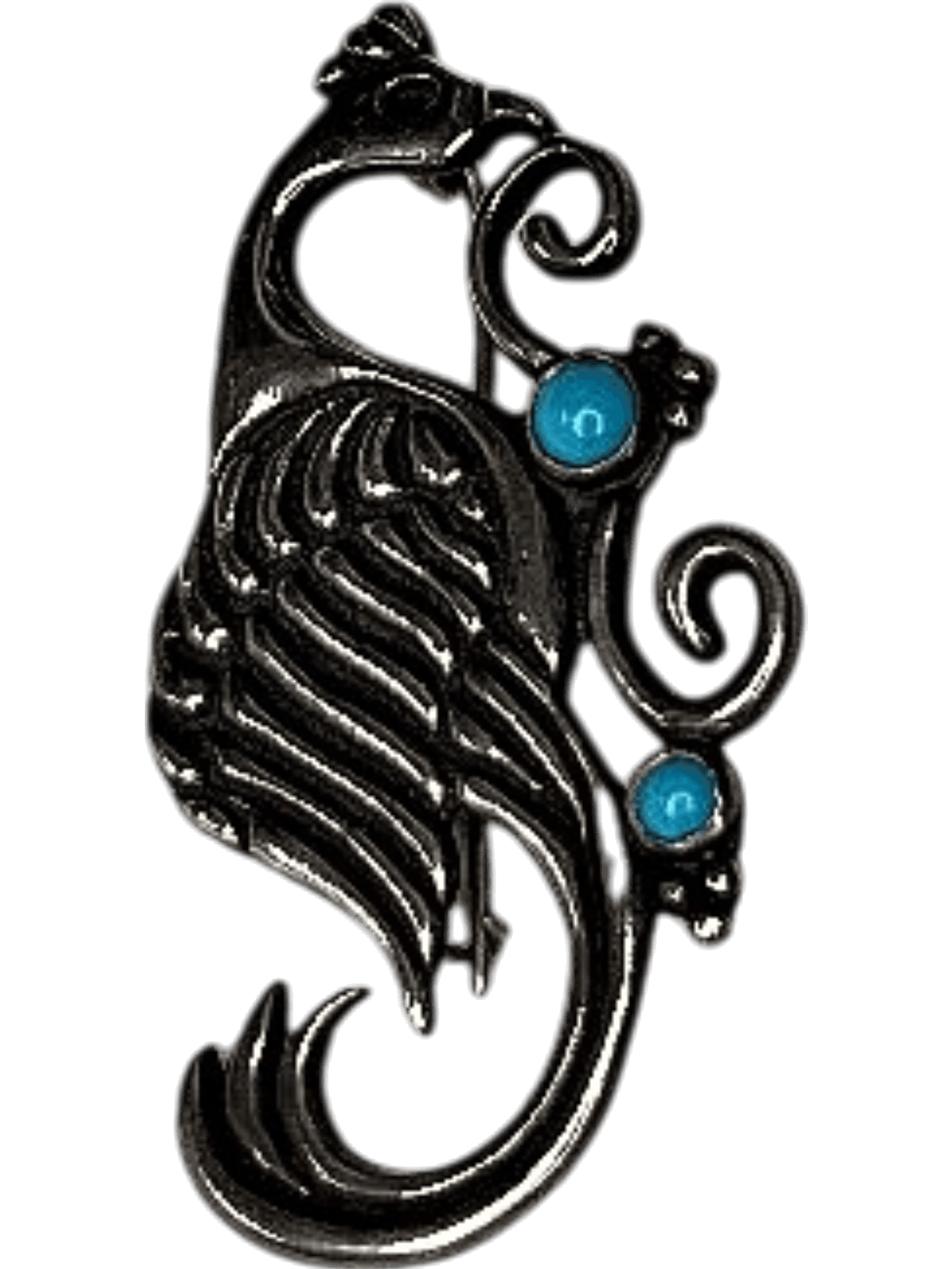 Elegante Silberbrosche mit Türkisakzenten 1