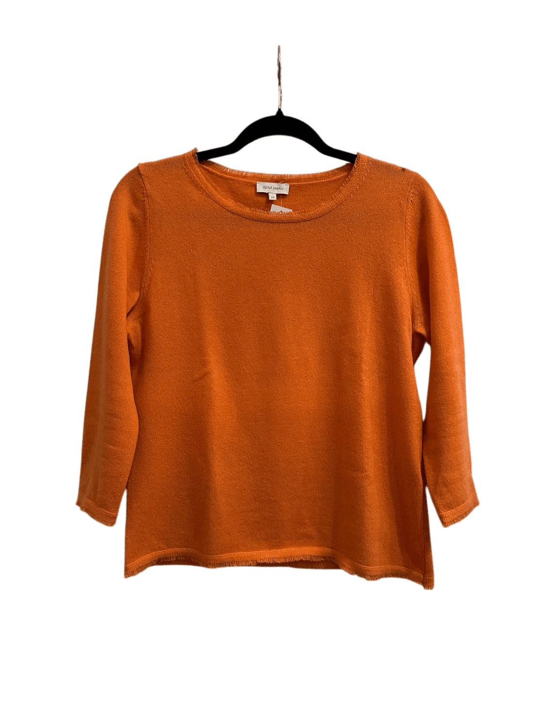 RENA MARX 100% Cashmere Orange Sweater - Size 38 2