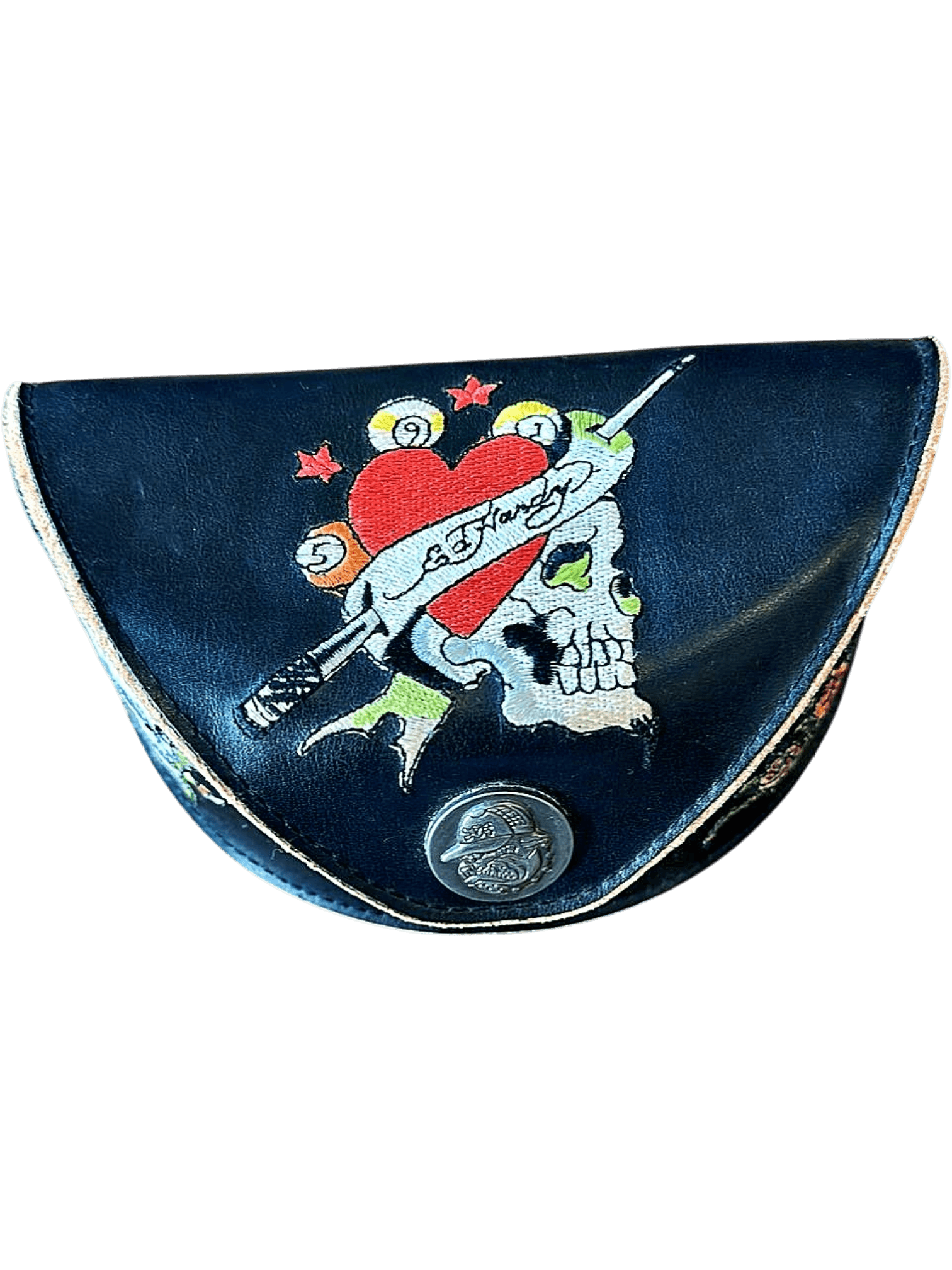 Ed Hardy Vintage Tattoo Eyewear Black Leather Glasses Case 2