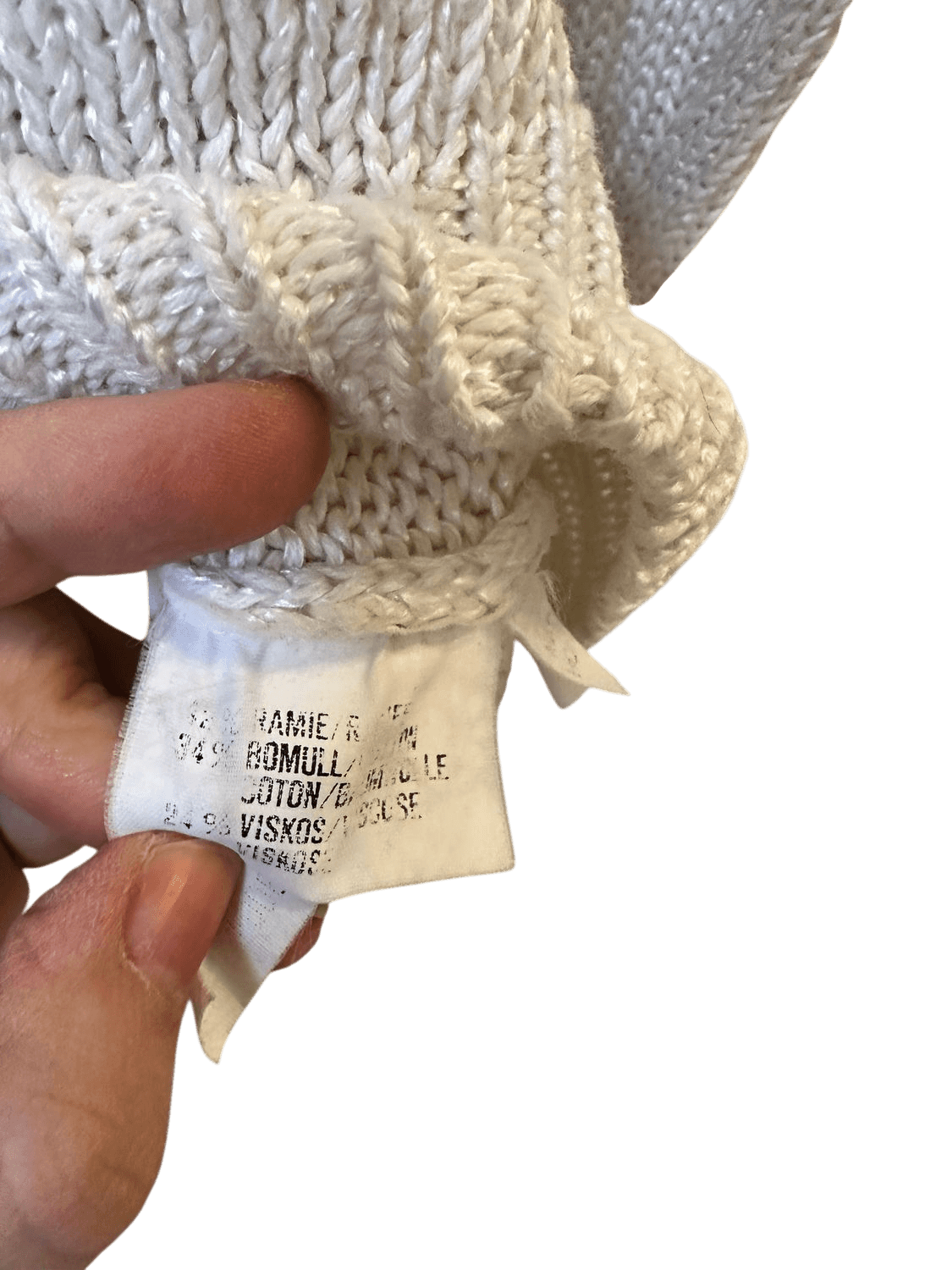 Vintage 80s Malina Wong Abstract Appliqué Sweater - Cream 5