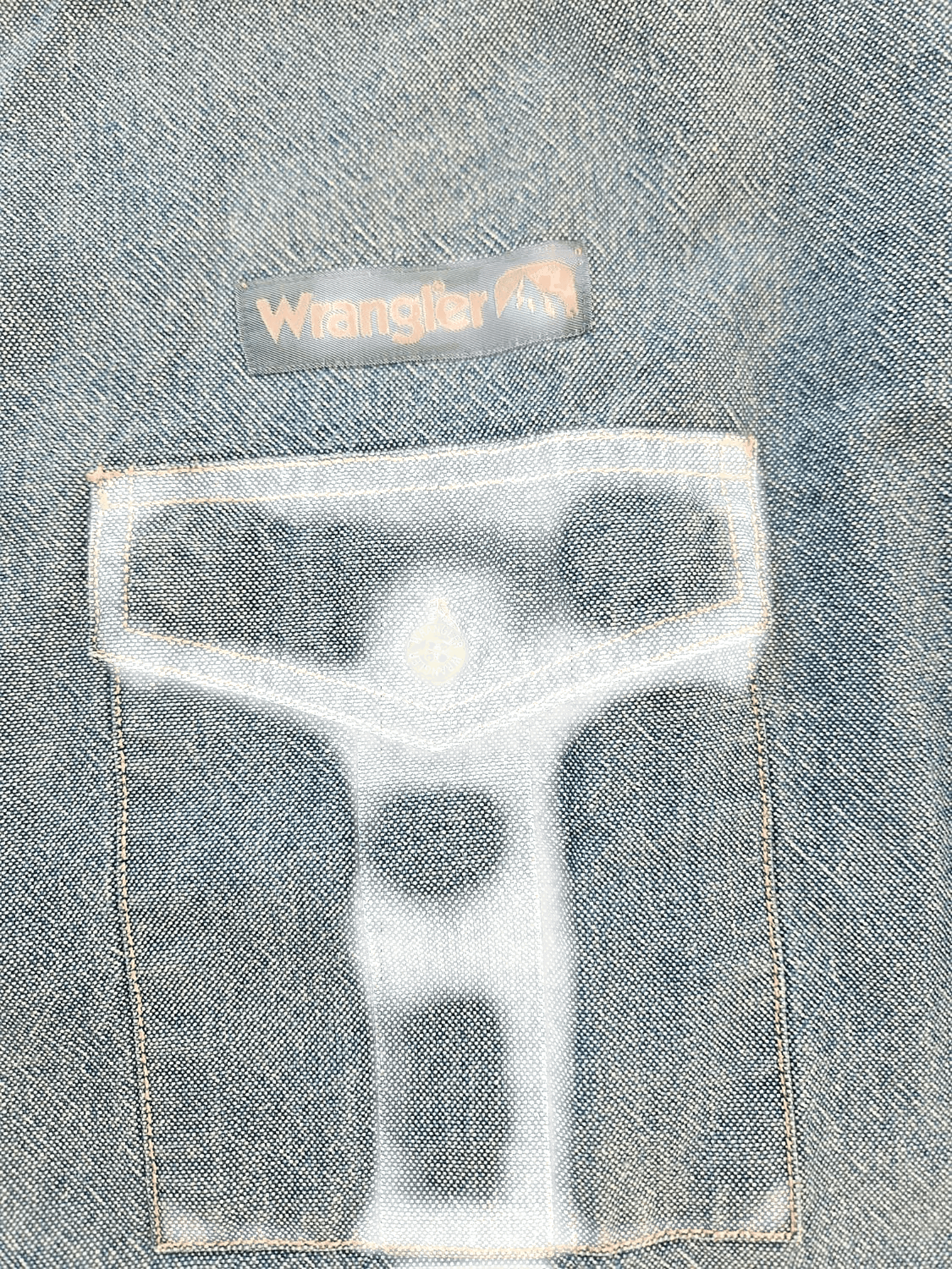 Wrangler Denim Button-Down Shirt - Small 2