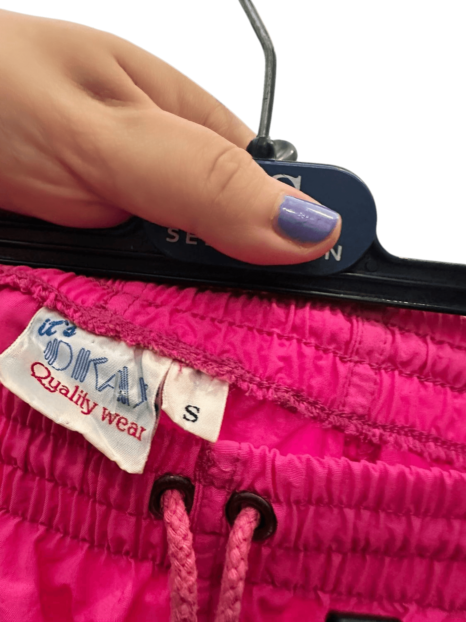 Vintage 90s Pink Nylon Track Pants by Diwa - Size S 3