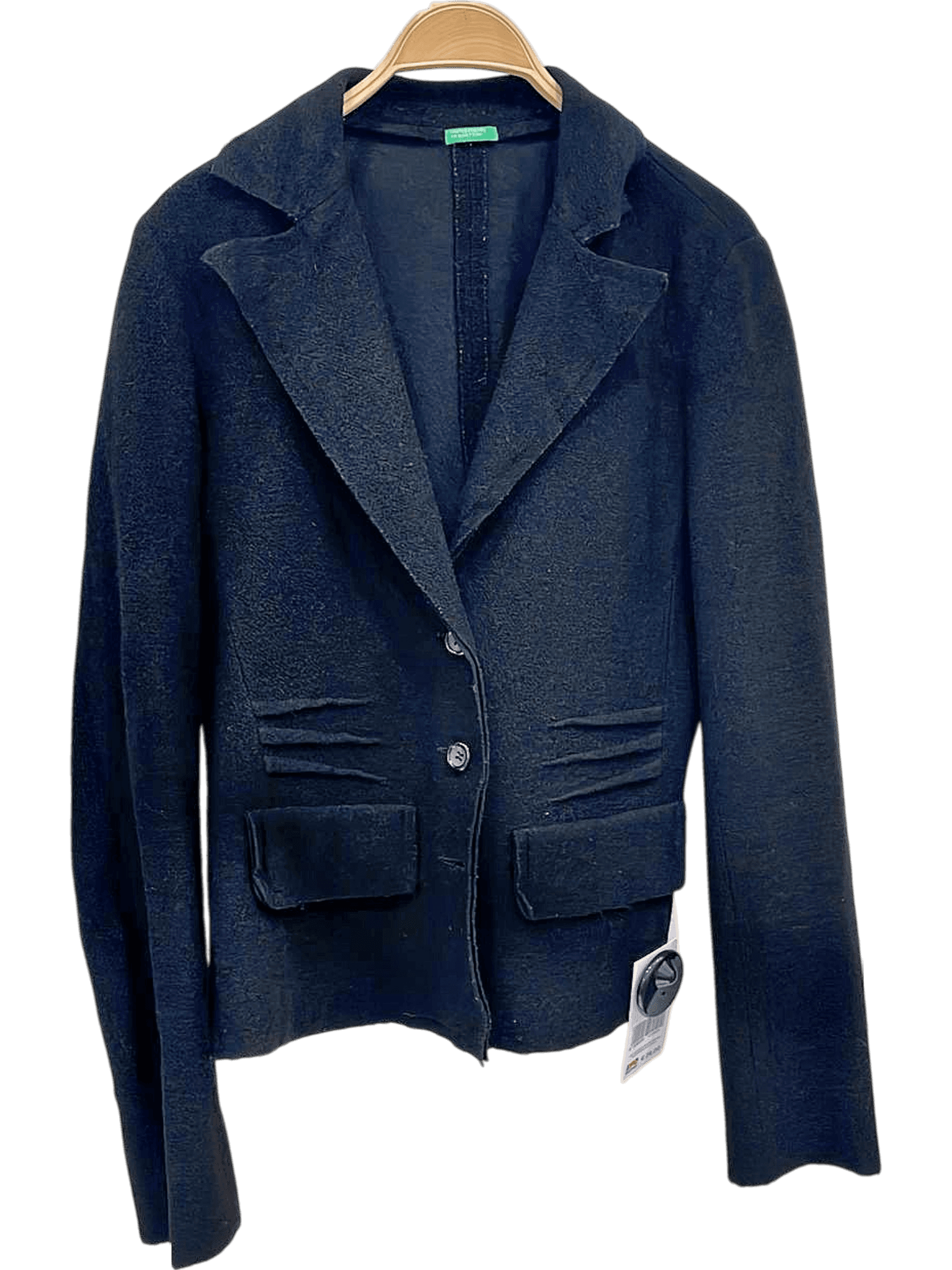 Benetton Black Wool Blazer - Classic Women's Jacket 1