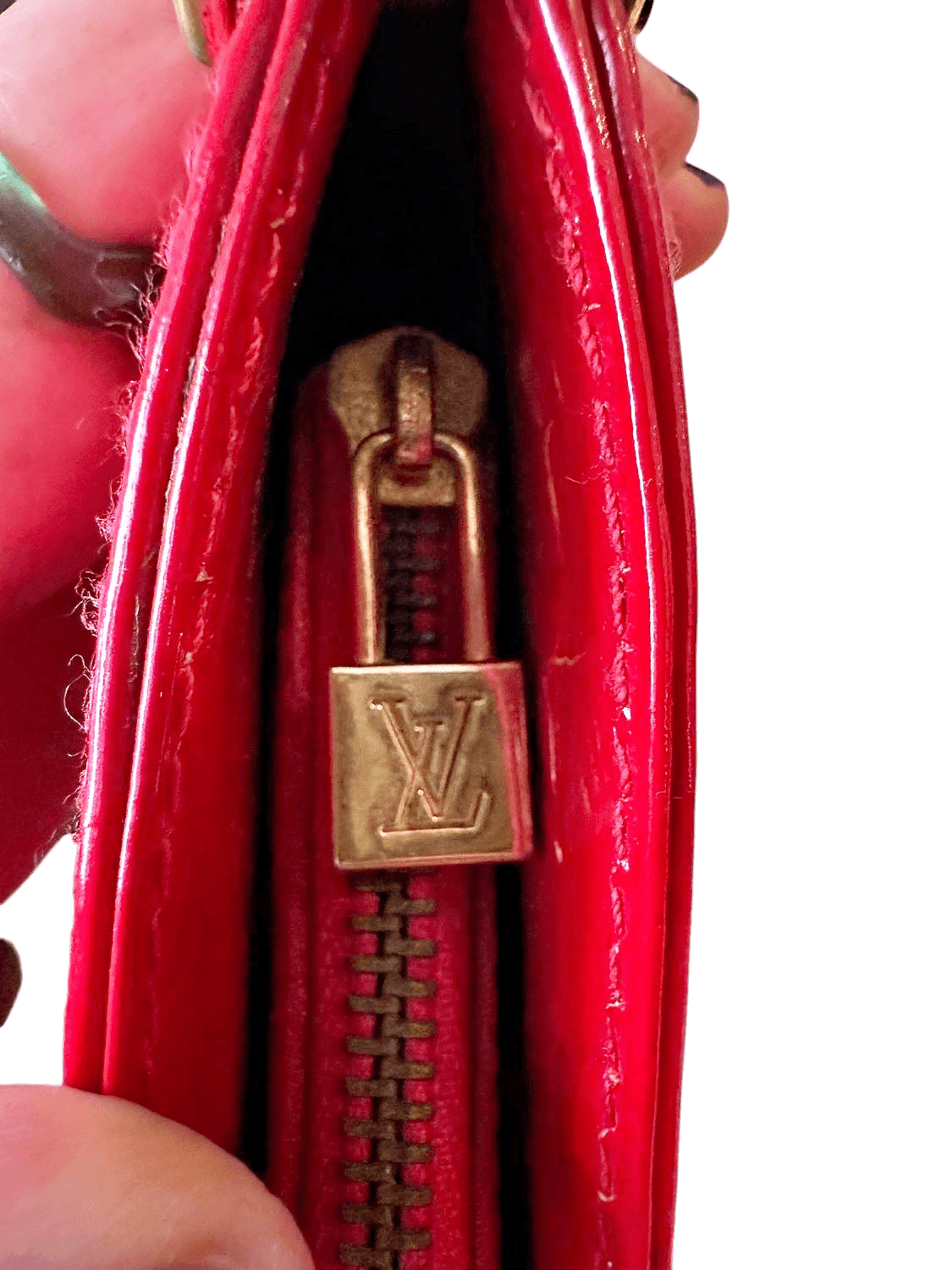 Louis Vuitton Red Monogram Vernis Pochette Accessoires Bag 4