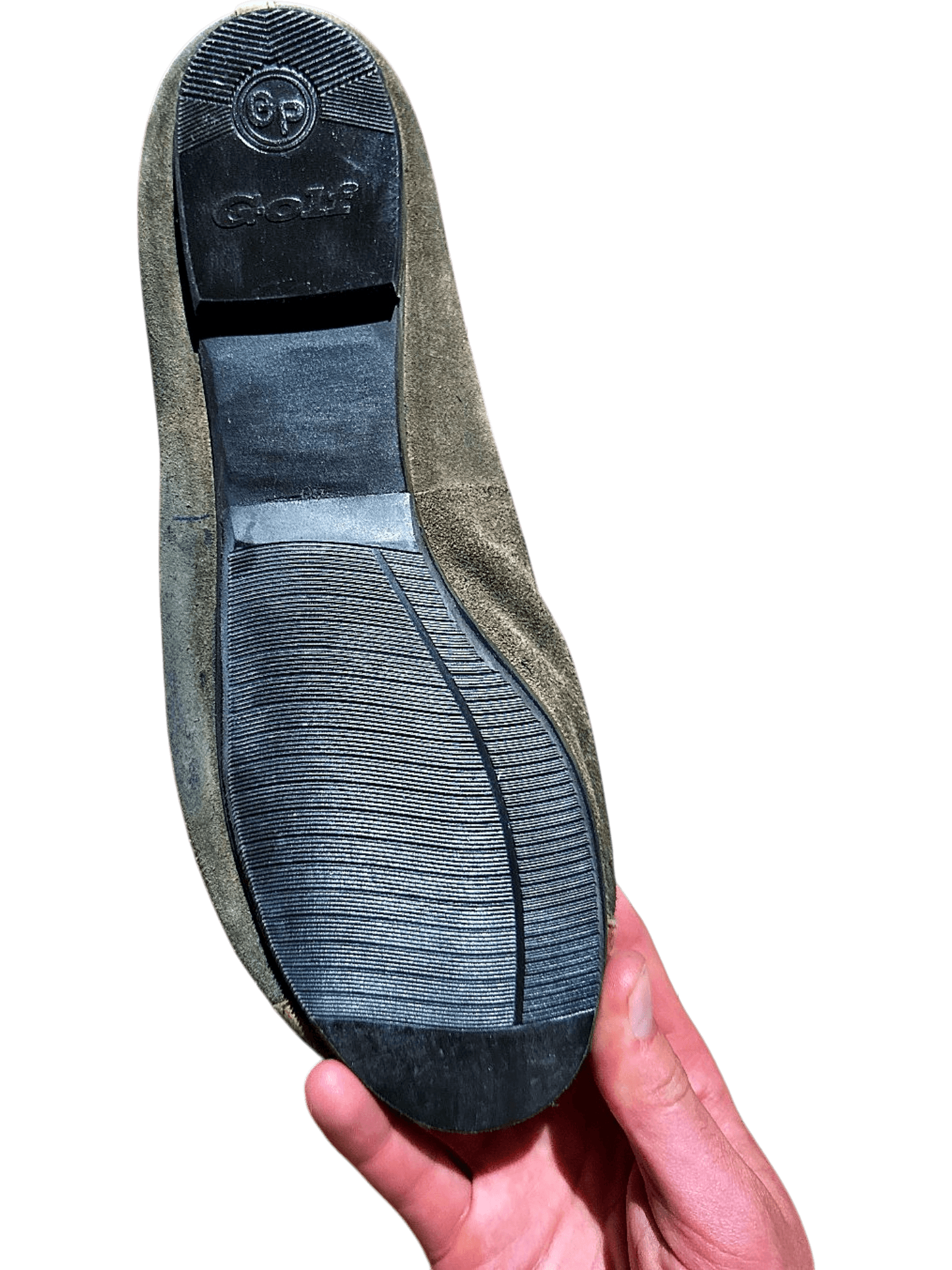 Ralph Lauren Grey Suede Flats with Brown Trim 2