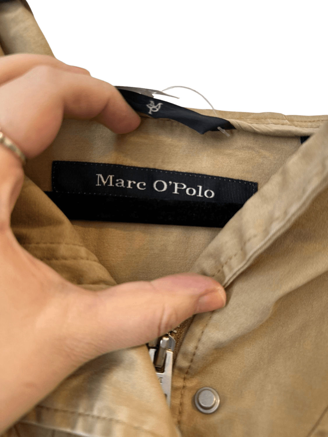 Marc O'Polo Beige Cotton Parka Jacket with Hood - Size M 4