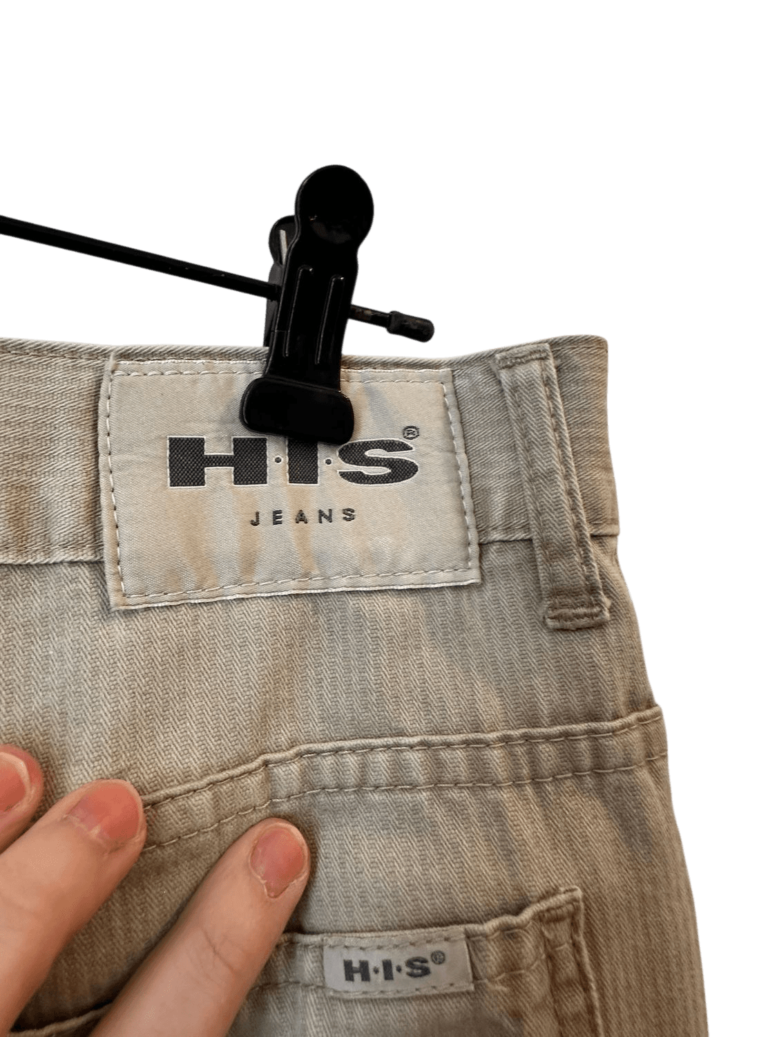vintage 90s H.I.S Beige Cotton Jeans - Size 34-34 5