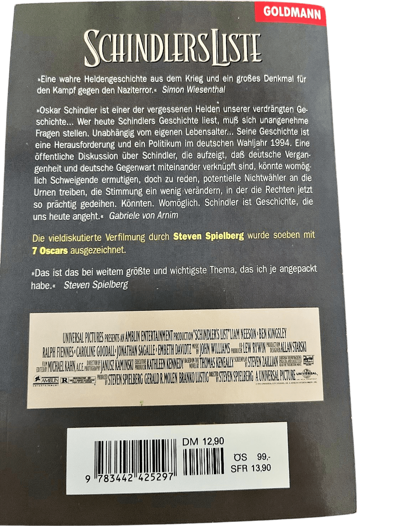 Schindlers Liste - Roman von Thomas Keneally (Taschenbuch) 2