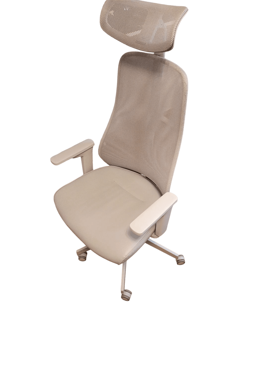 Ergonomic Mesh Office Chair with Headrest - Grey/White 23