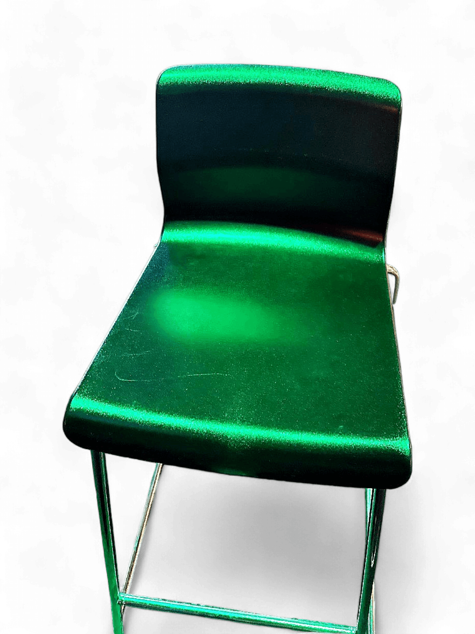 Modern Green Fabric Bar Stool with Metal Frame 1