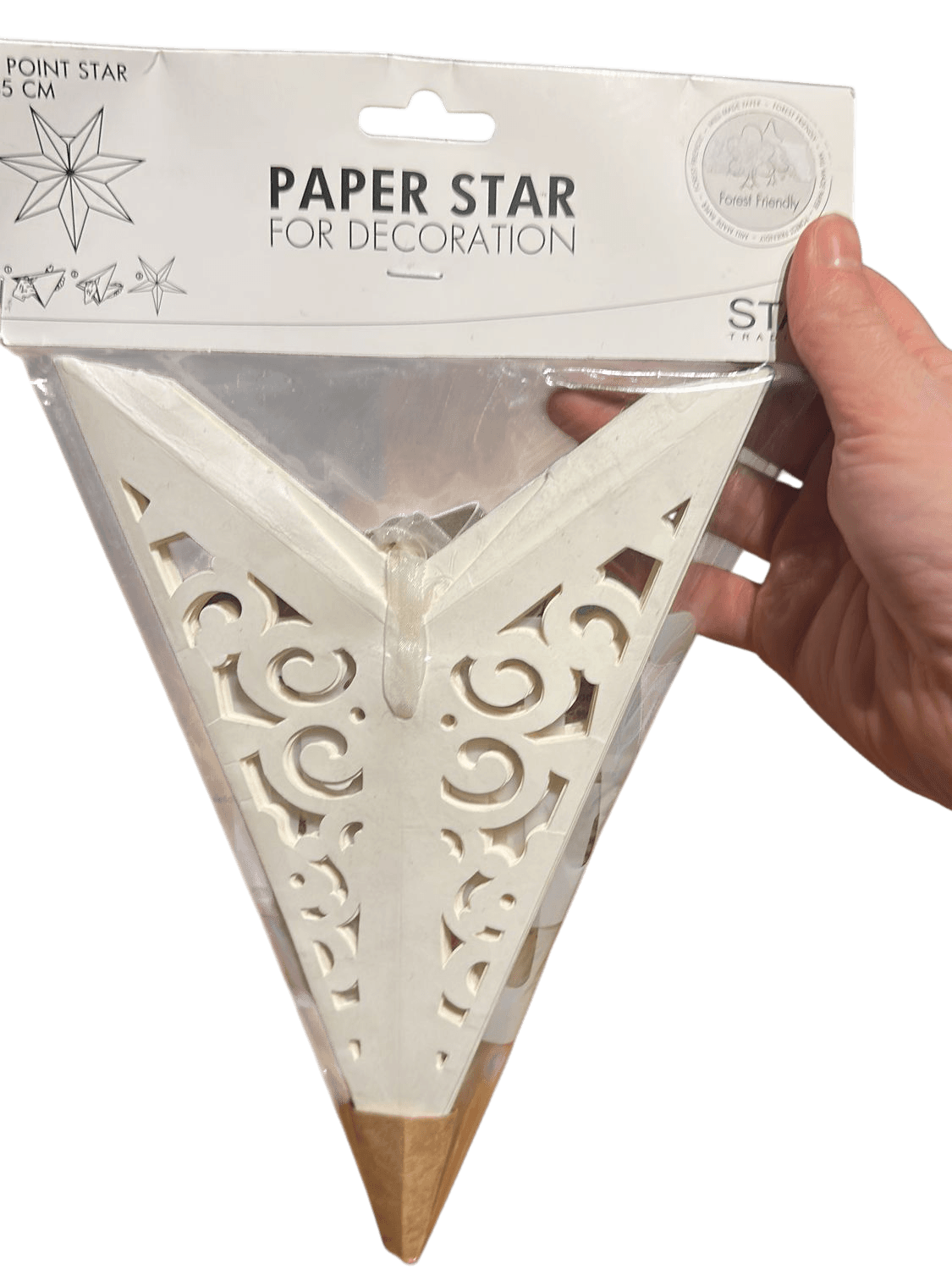 7-Point White Paper Star Decoration - STAR Trading No. 501/22 1