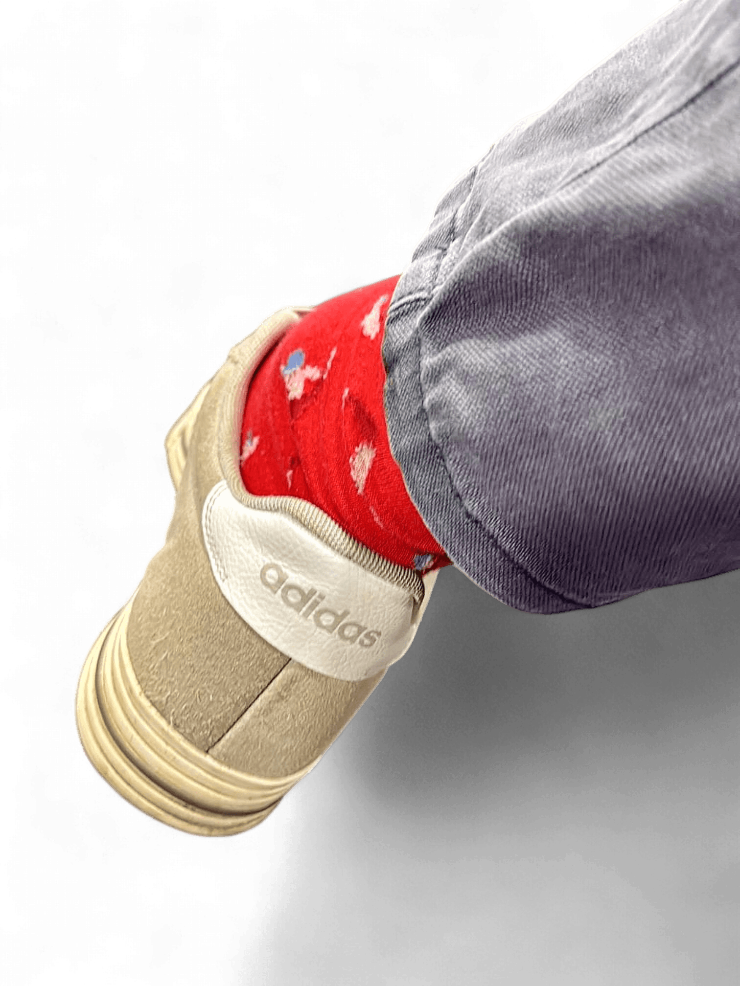 Adidas Grey Suede Sneakers with White Stripes 2