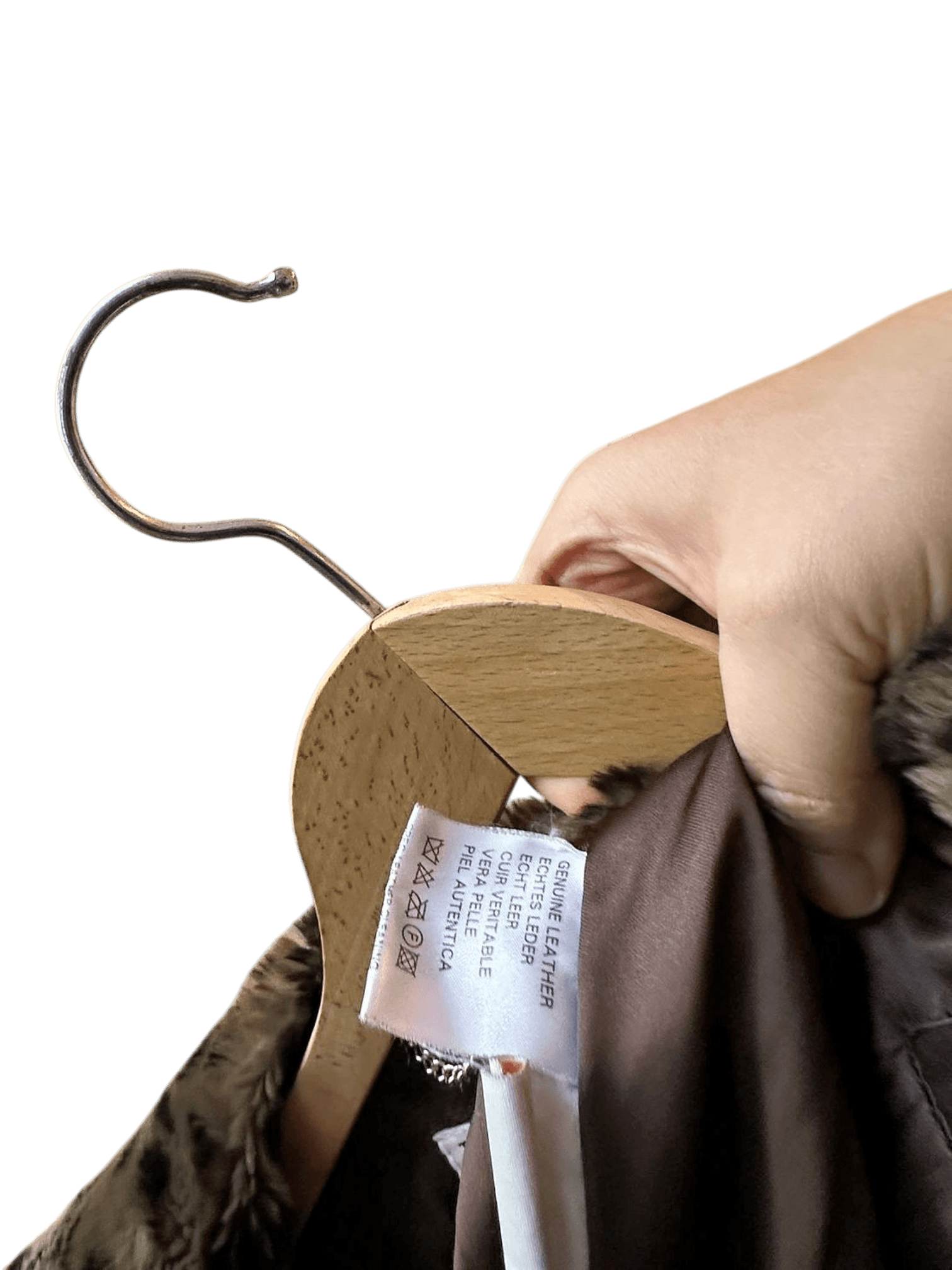 vintage 90s DINO'Z Brown Suede Coat with Leopard Print Fur Trim - Size 40 4