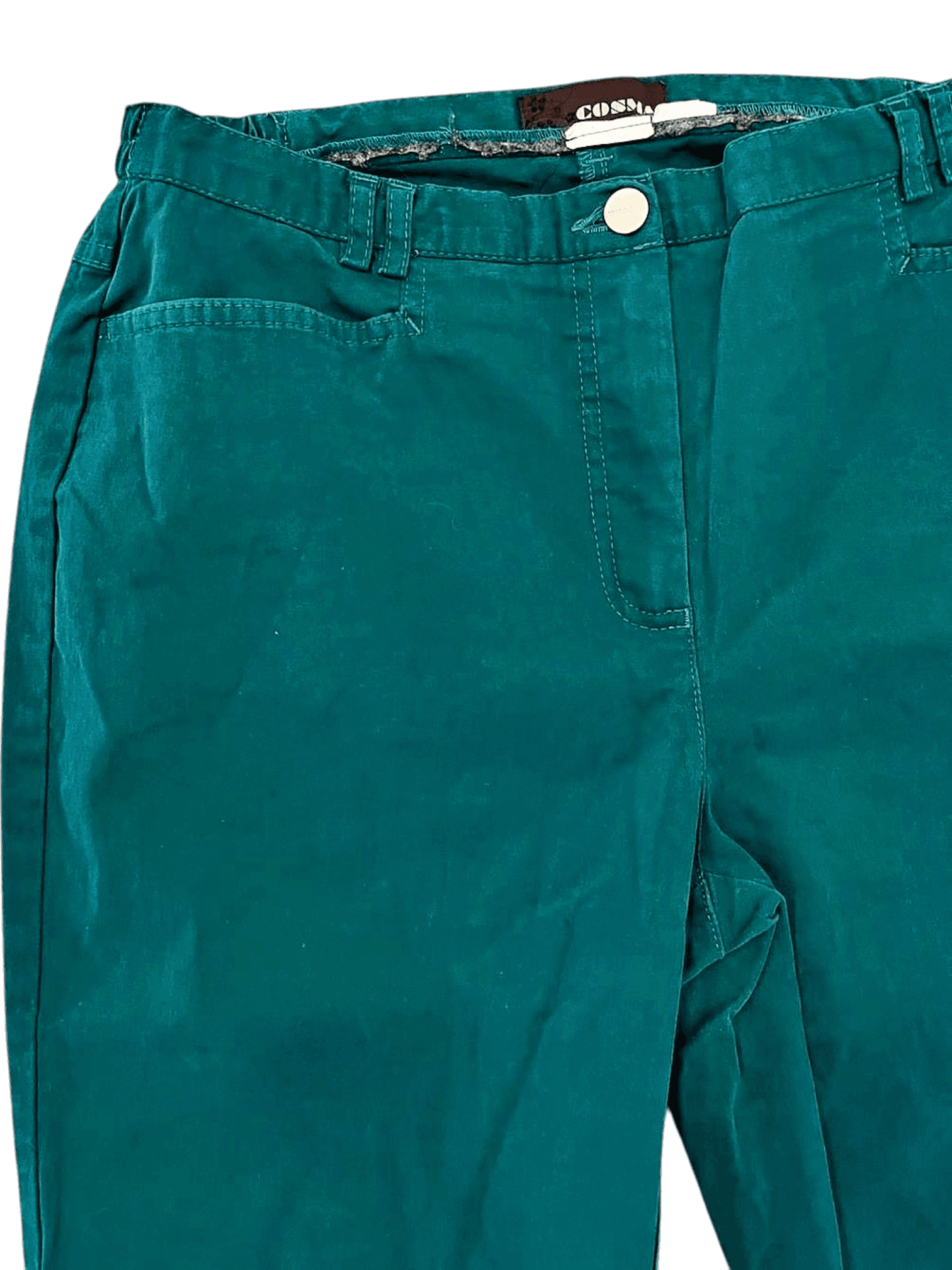 COSMA Teal Cotton Trousers - Women's Casual Pants 2