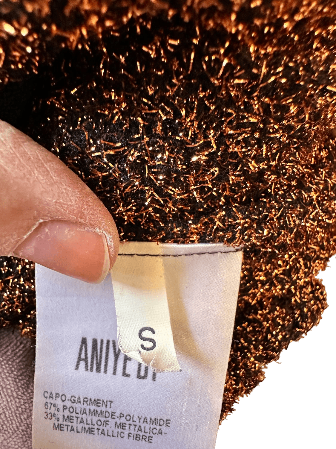 Aniye By Metallic Bronze Knit Sweatpants - Size S 4