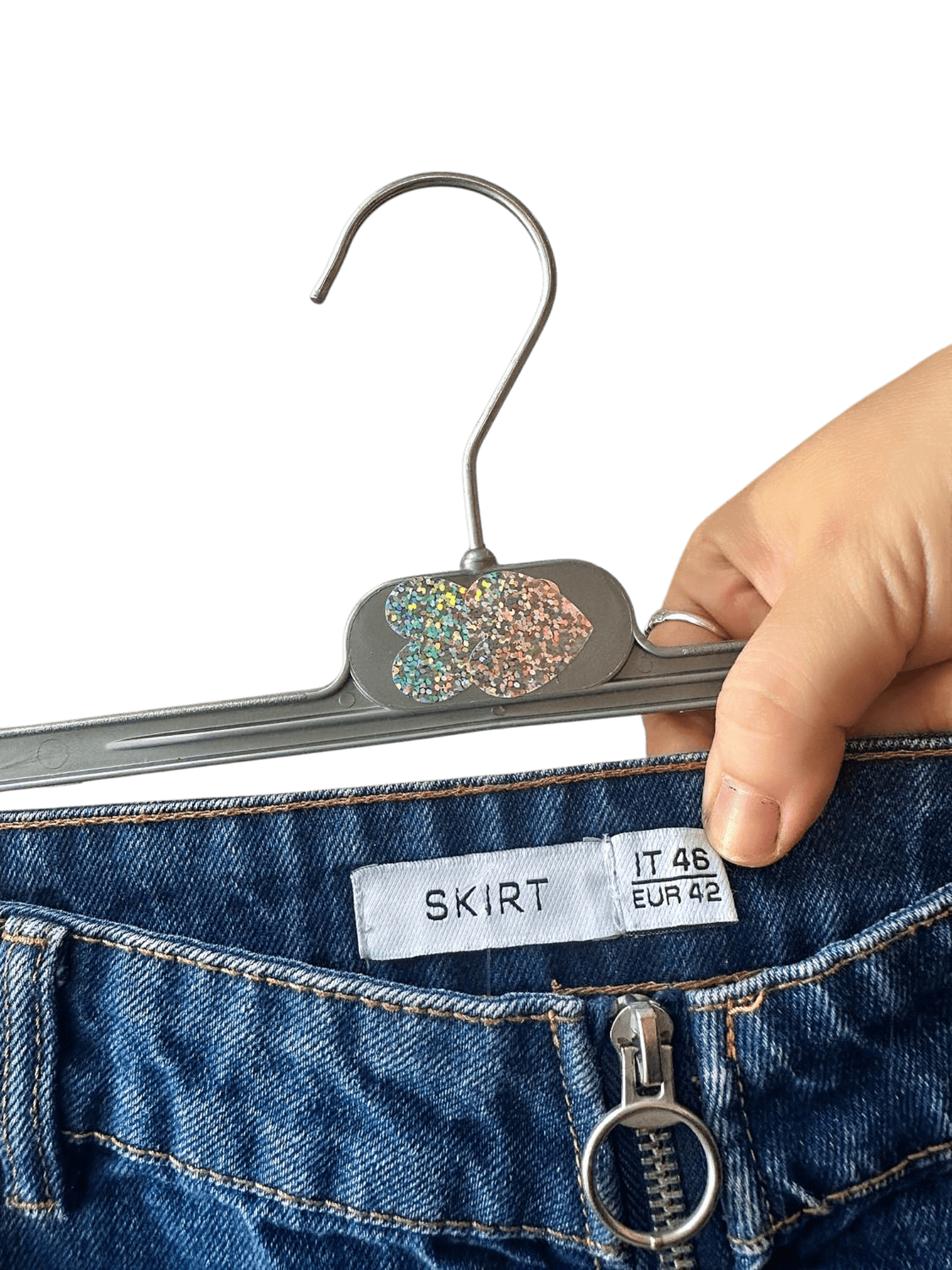 SKIRT Denim Mini Skirt with Front Zip - Size IT 46 / EUR 42 3