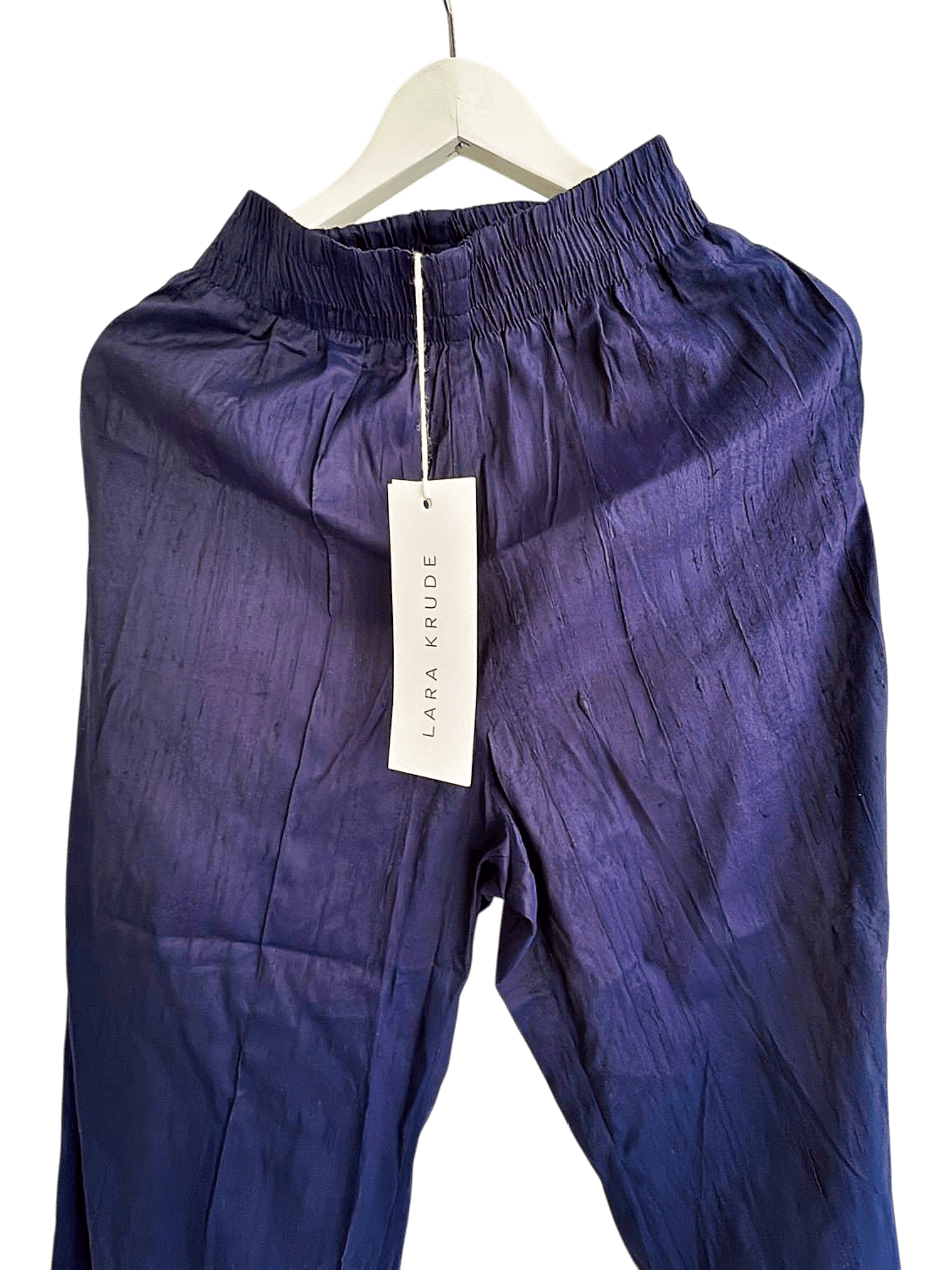 Lara Krude Dunkelblaue Baumwoll-Hose mit elastischem Bund - Casual Stil 3