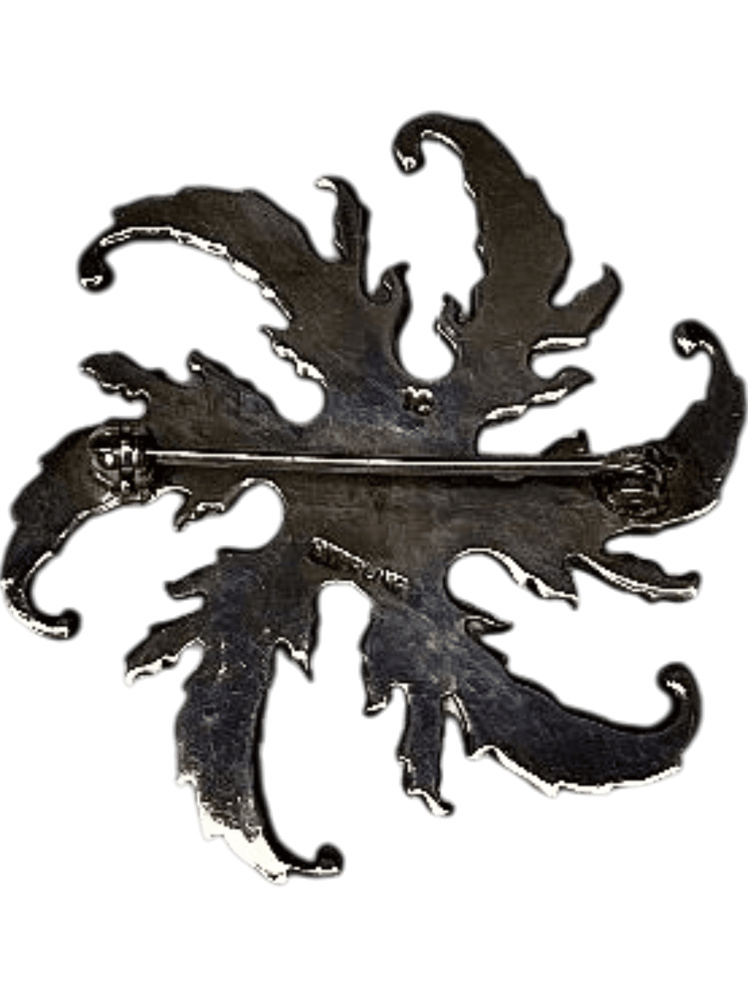 Elegante silberfarbene Blumenbrosche im Vintage-Stil 2