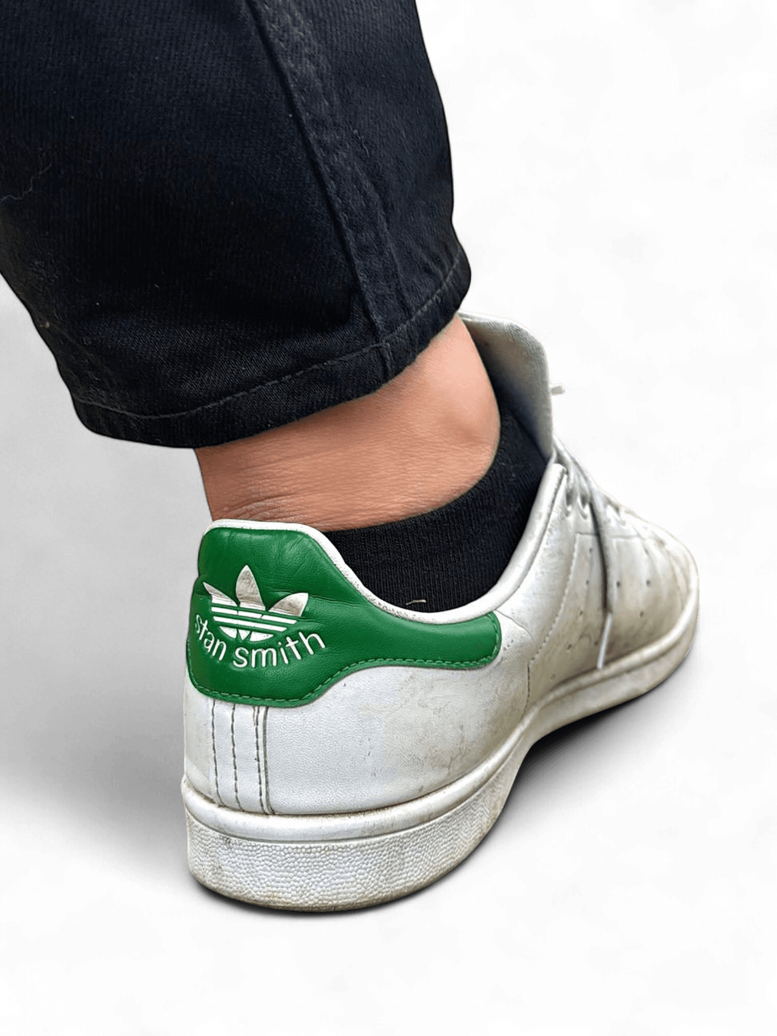 Adidas Stan Smith Sneakers - White with Green Heel Tab 2