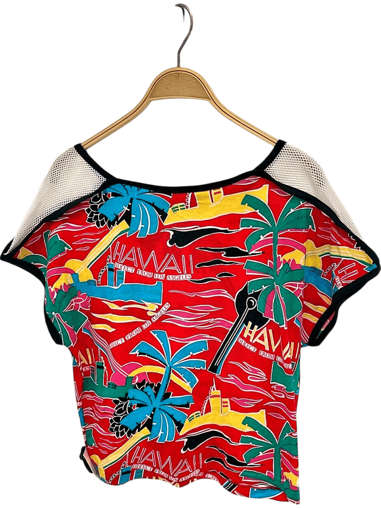 Cieffebì Hawaii Print Mesh Crop Top - Size L 2