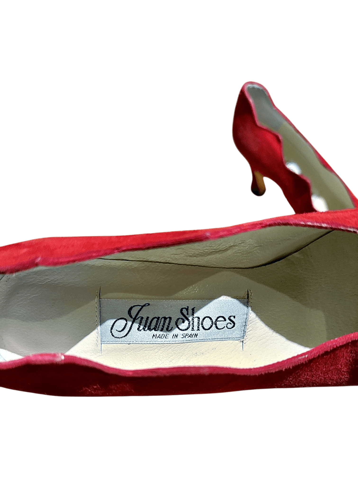 Juan Shoes Red Suede Heels - Size 40½ 2