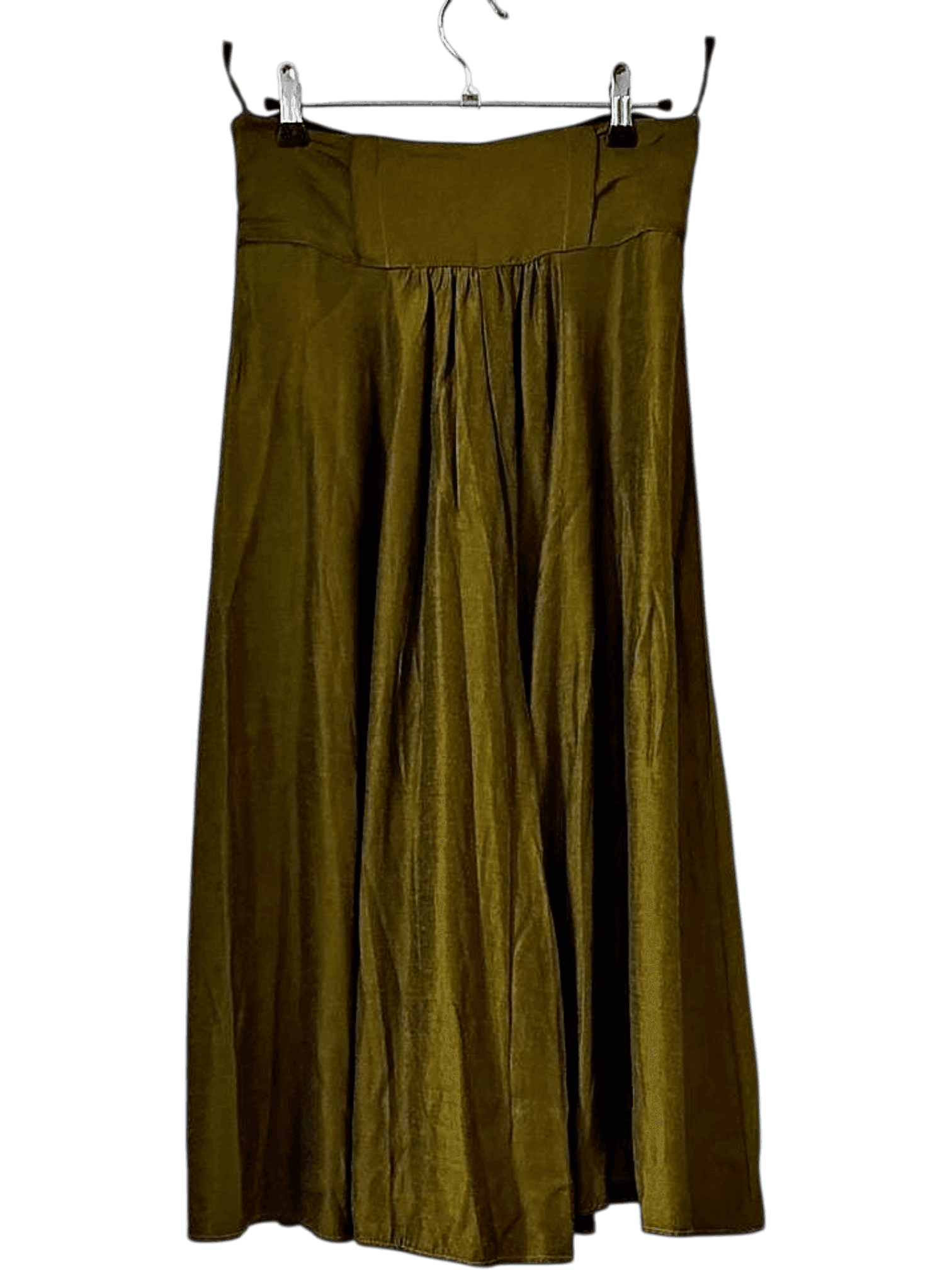 Vintage 80's Déjà Vu Olive Green Midi Skirt - Size SM 1