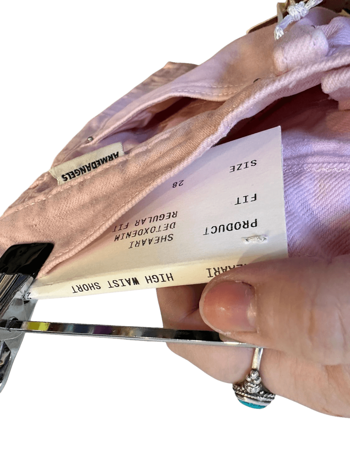 Armedangels Pink High-Waist Cotton Denim Shorts - Size 28 4