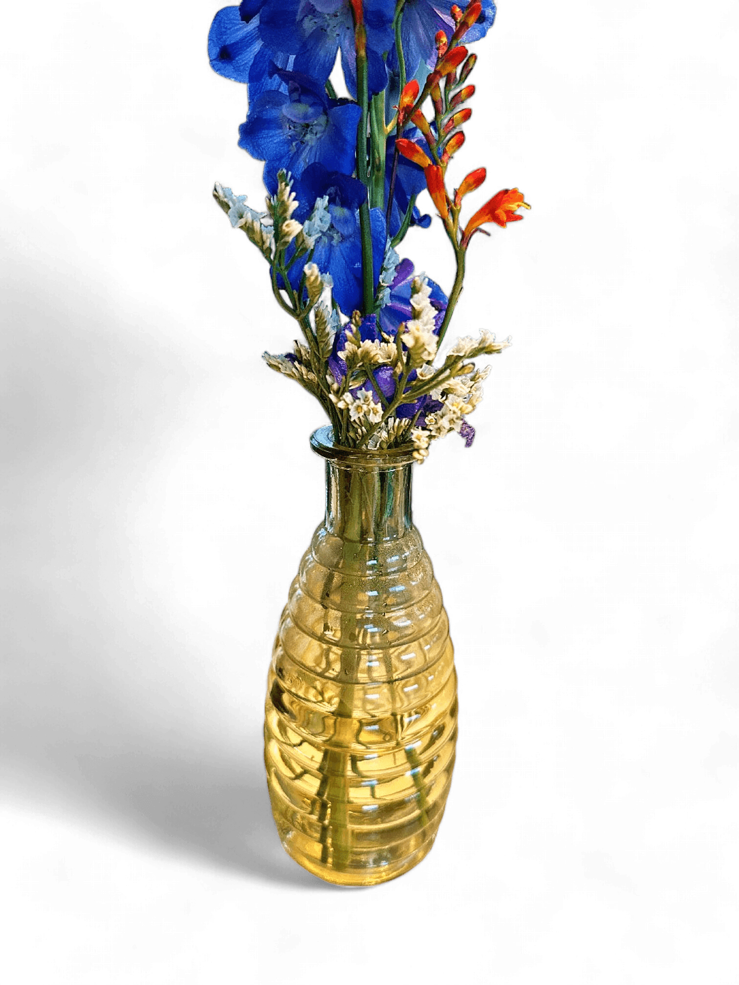 Chic Glass Vase with Honeycomb Pattern - Perfect for Fresh Flowers 1