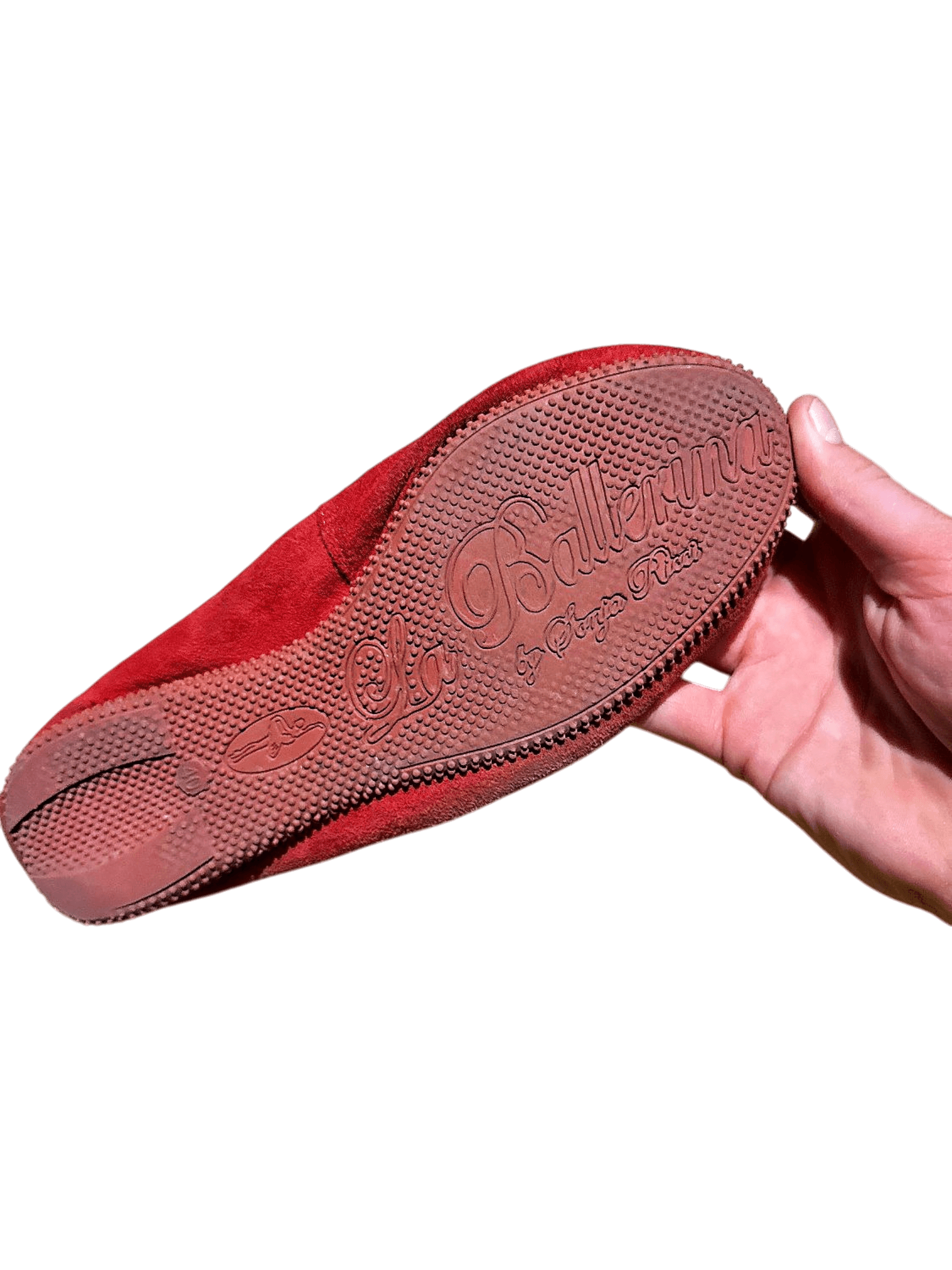 La Ballerina Suede Flats - Red 2