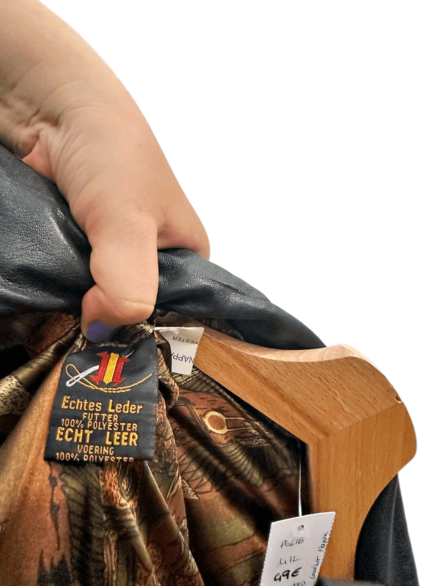 Vintage 80's Brown Leather Jacket with Black Collar 3