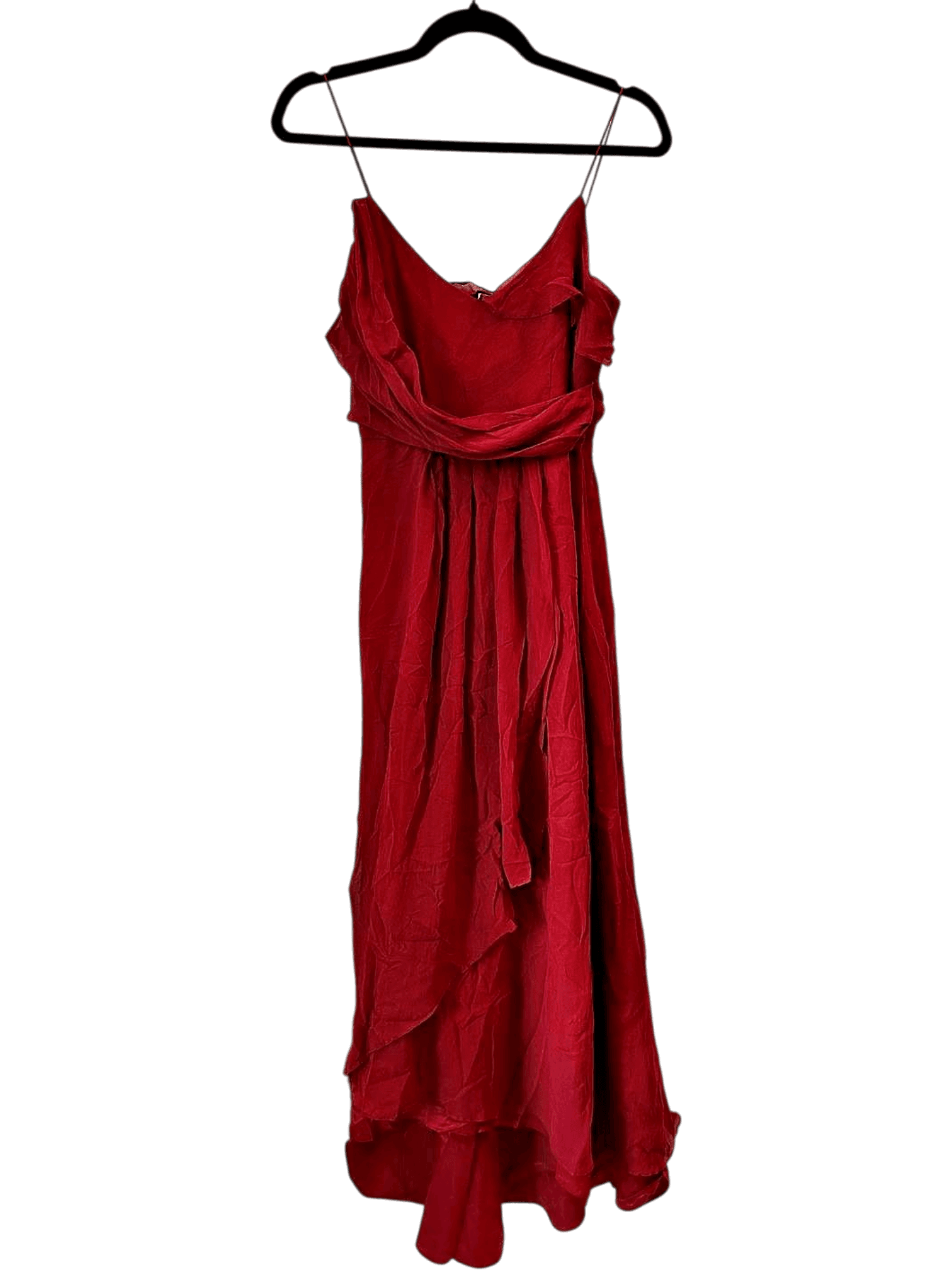 Jill Stuart Red Silk Maxi Dress - Size 4 3