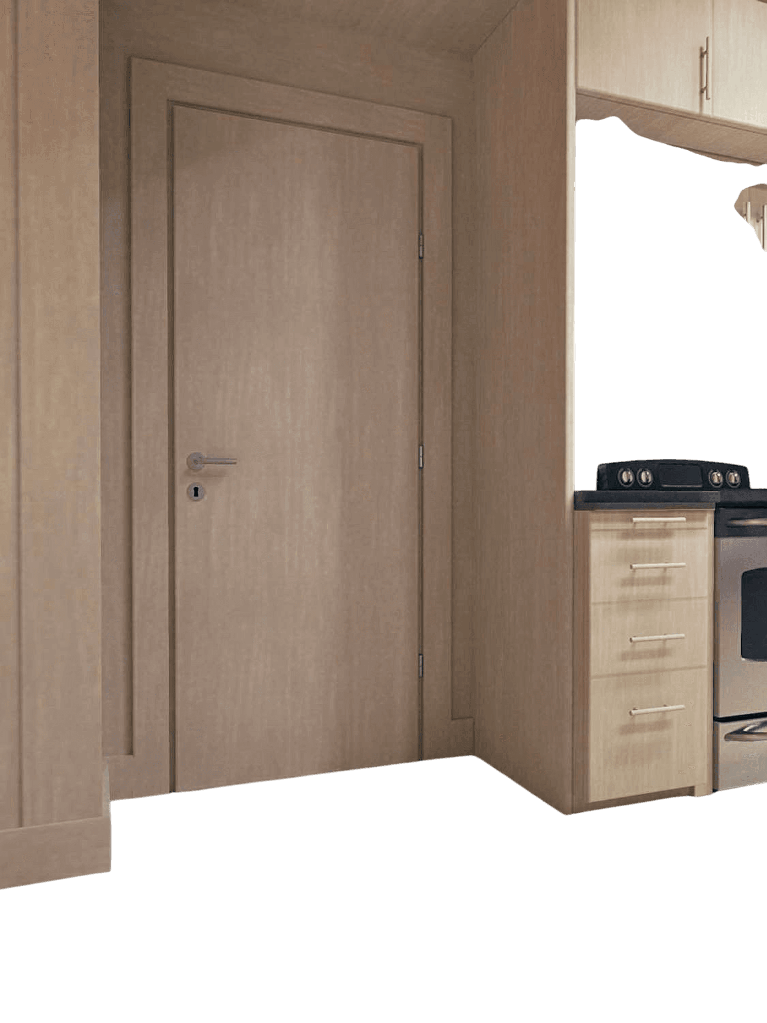 Modern Wooden Interior Door - Light Wood Finish 3