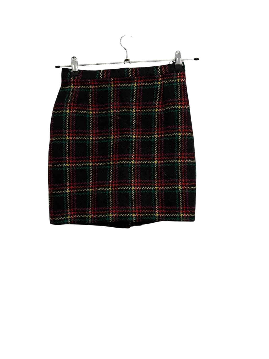 Vintage Plaid Wool Mini Skirt - Size 38 - Tartan Pattern 2