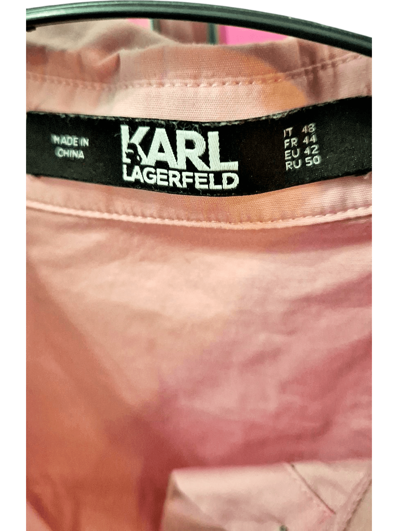 KARL LAGERFELD Pink Short Sleeve Blouse with Ruffle Details 2