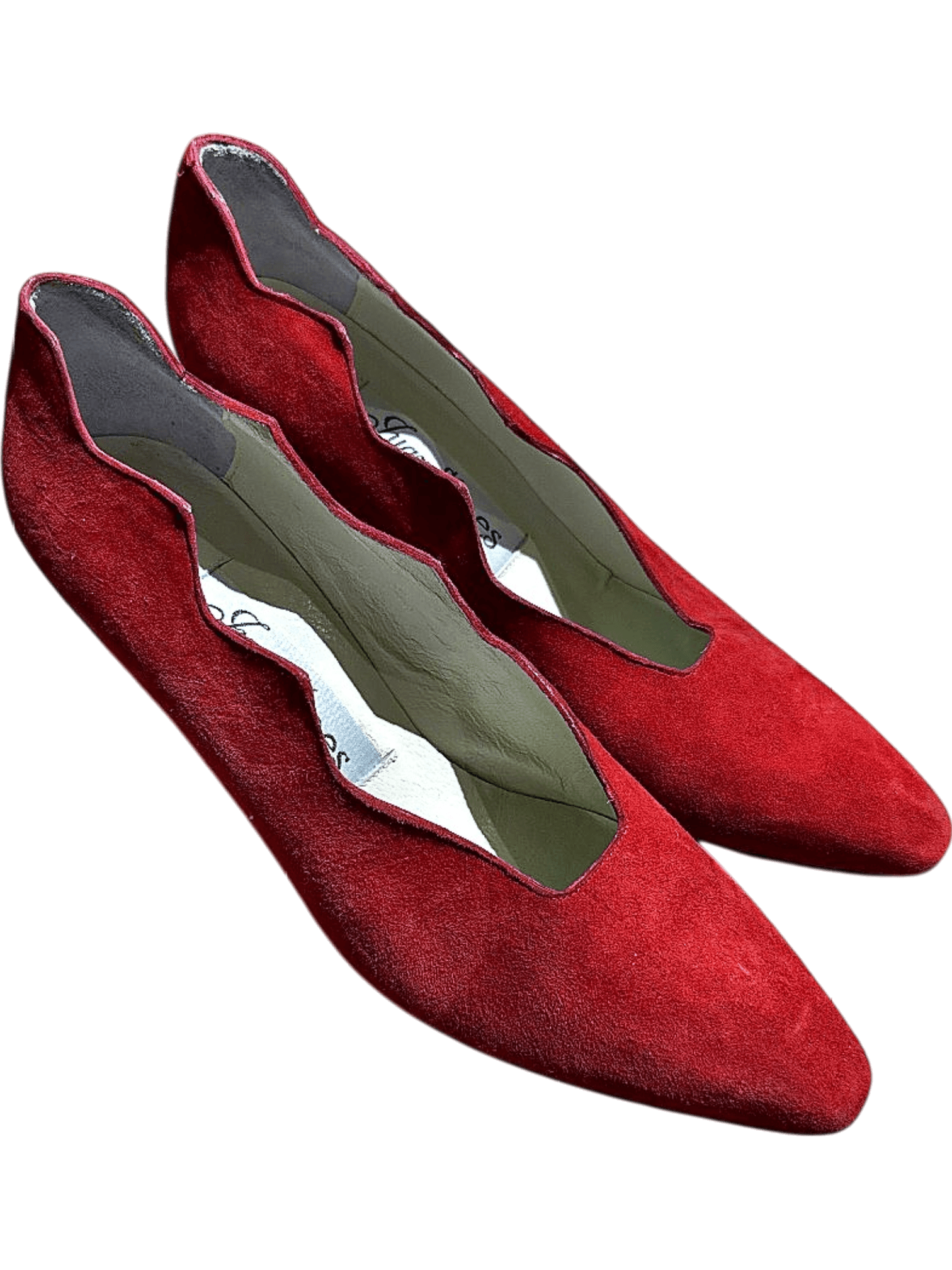 Juan Shoes Red Suede Heels - Size 40½ 1