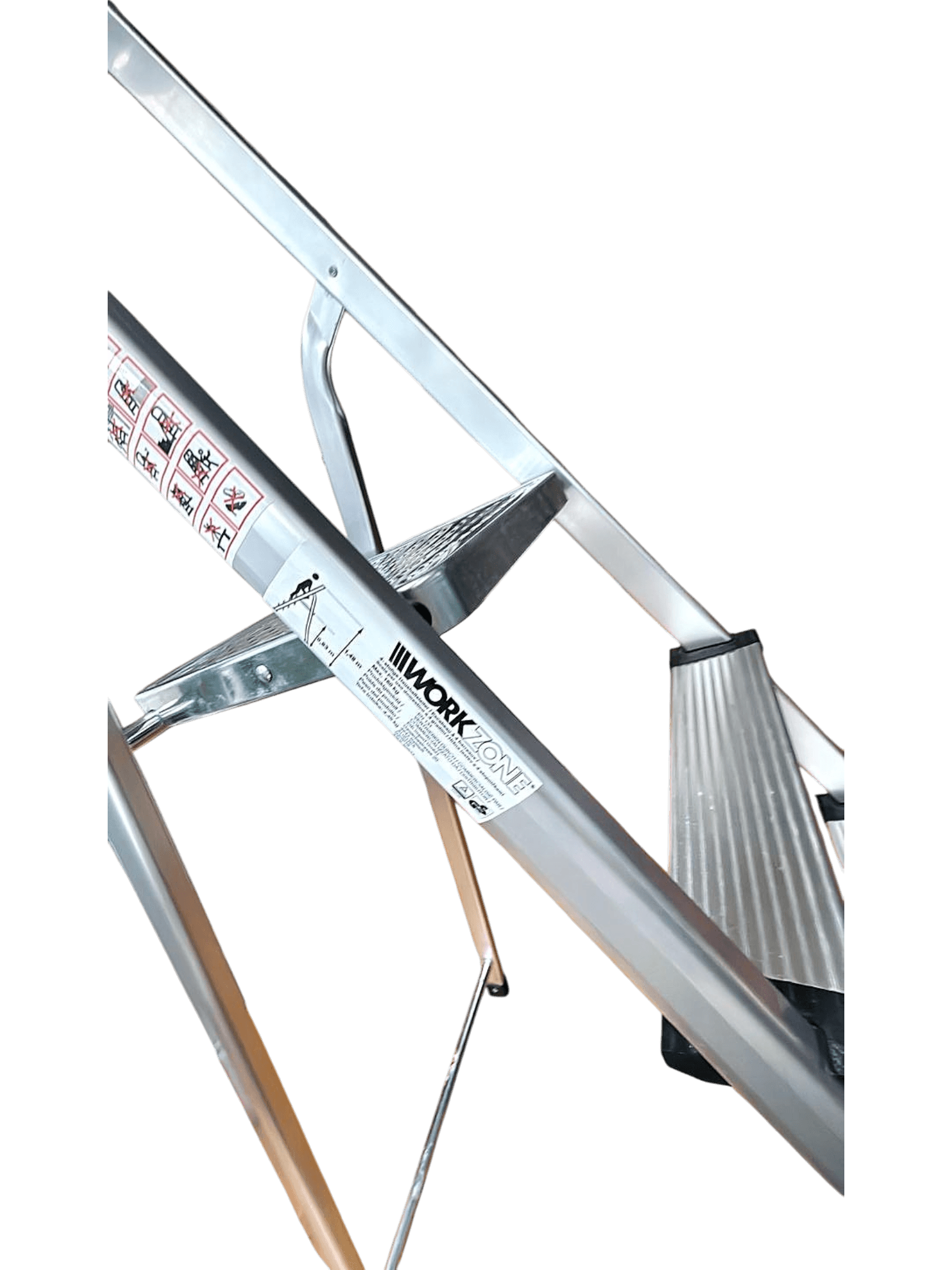 WORK ZONE Aluminum Step Ladder - Sturdy Household Ladder 2