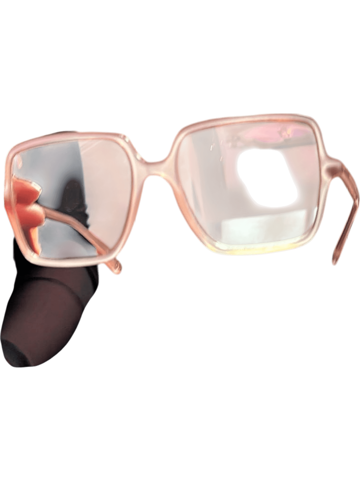 Transparente quadratische Brille mit klaren Gläsern 1