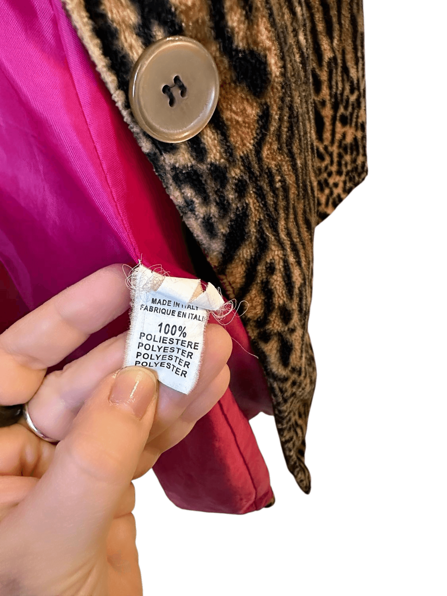 Leopard Print Coat with Pink Lining - Italian Made 5