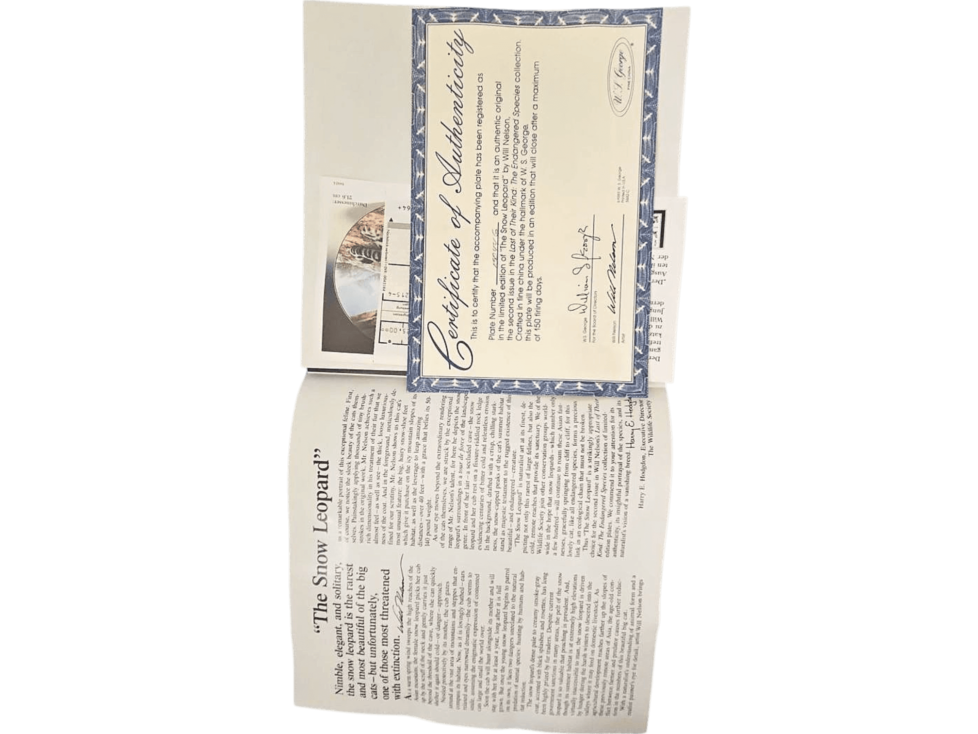 Bradford Exchange 'The Snow Leopard' Collector Plate by Will Nelson 5