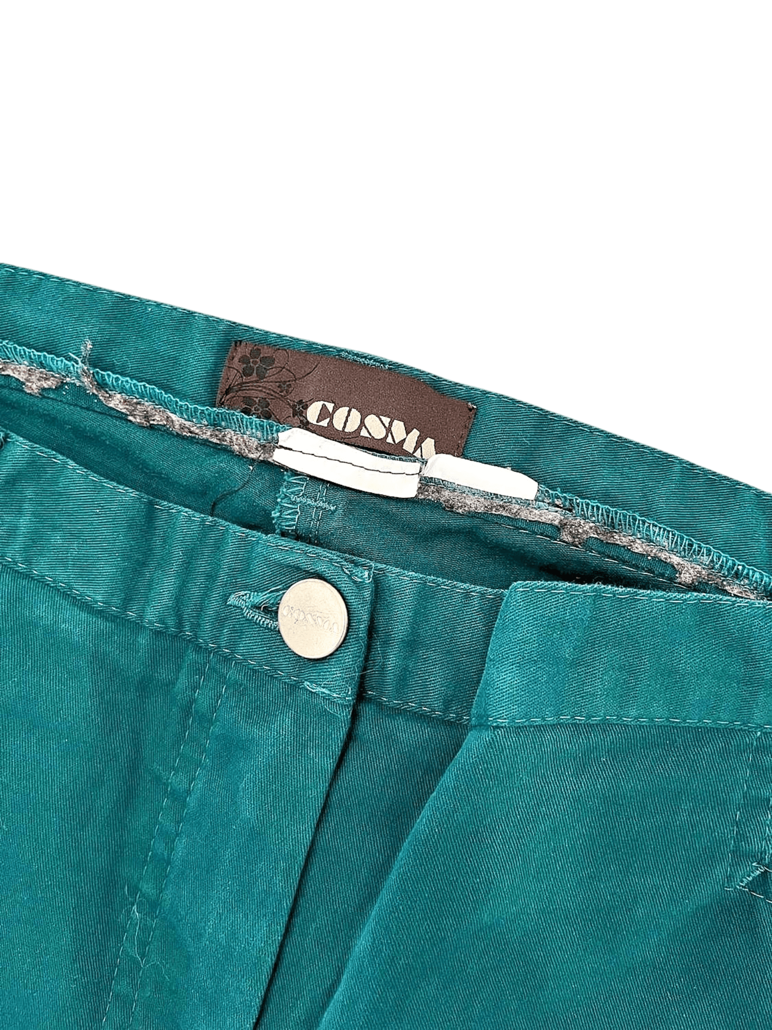 COSMA Teal Cotton Trousers - Women's Casual Pants 3