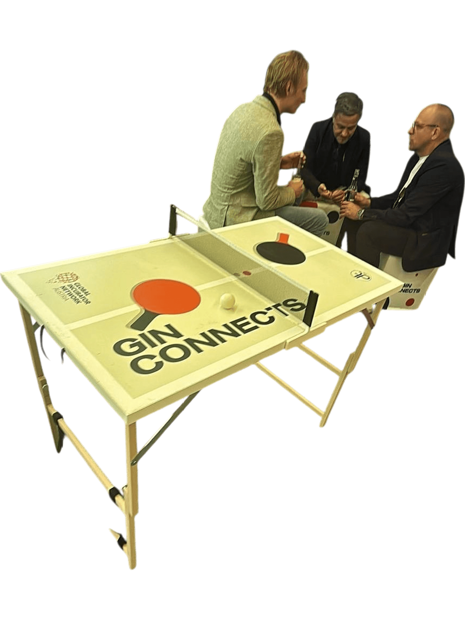 GIN CONNECTS Mini-Tischtennis Set - Kompaktes Tischspiel für unterwegs 2