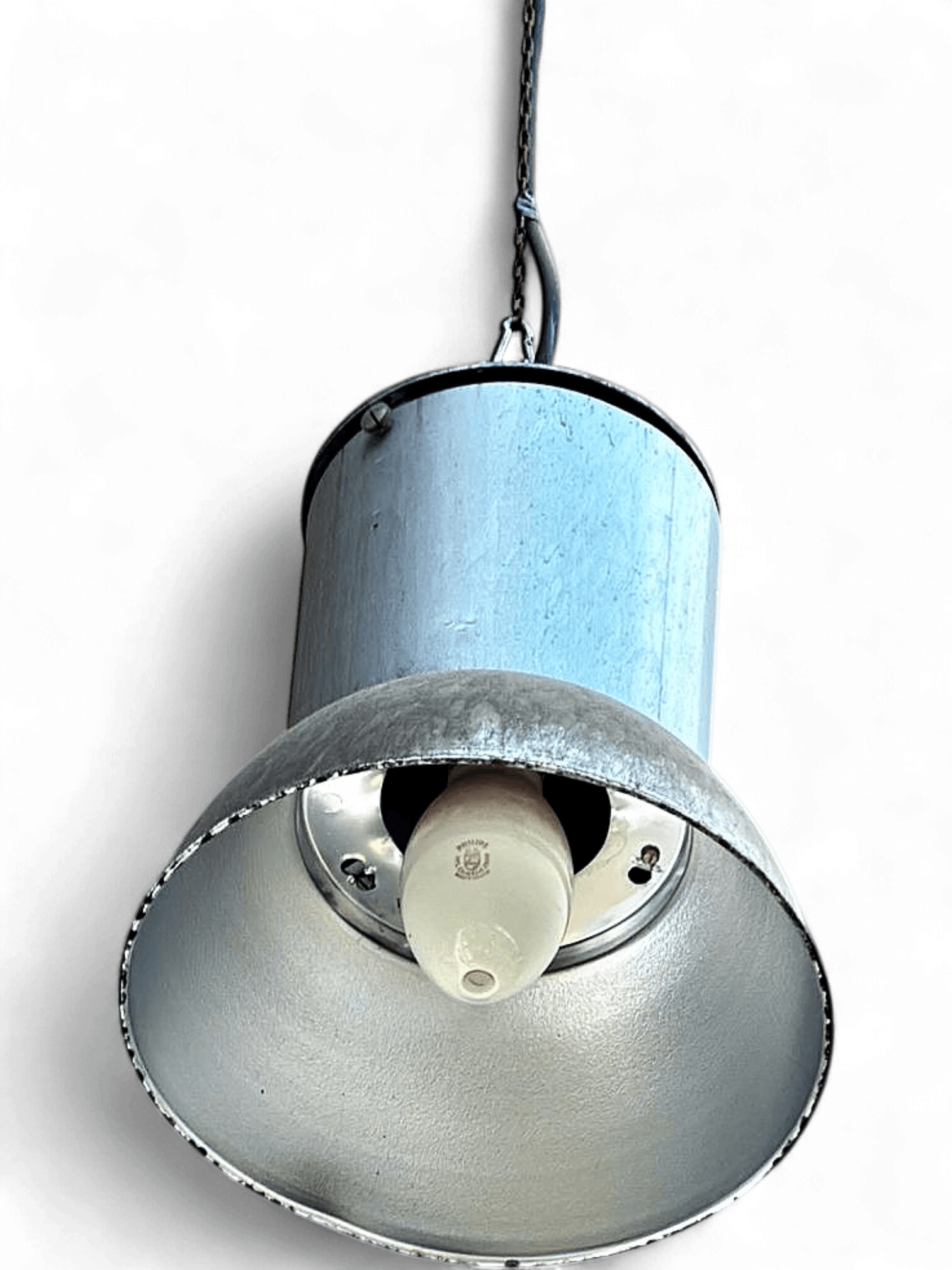 Vintage Industrial Silver Pendant Light - Hanging Ceiling Lamp 1