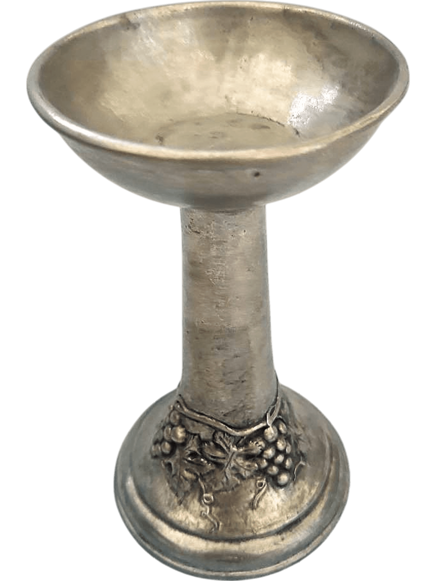 Vintage Silver Candle Holder with Grape Motif Base 4