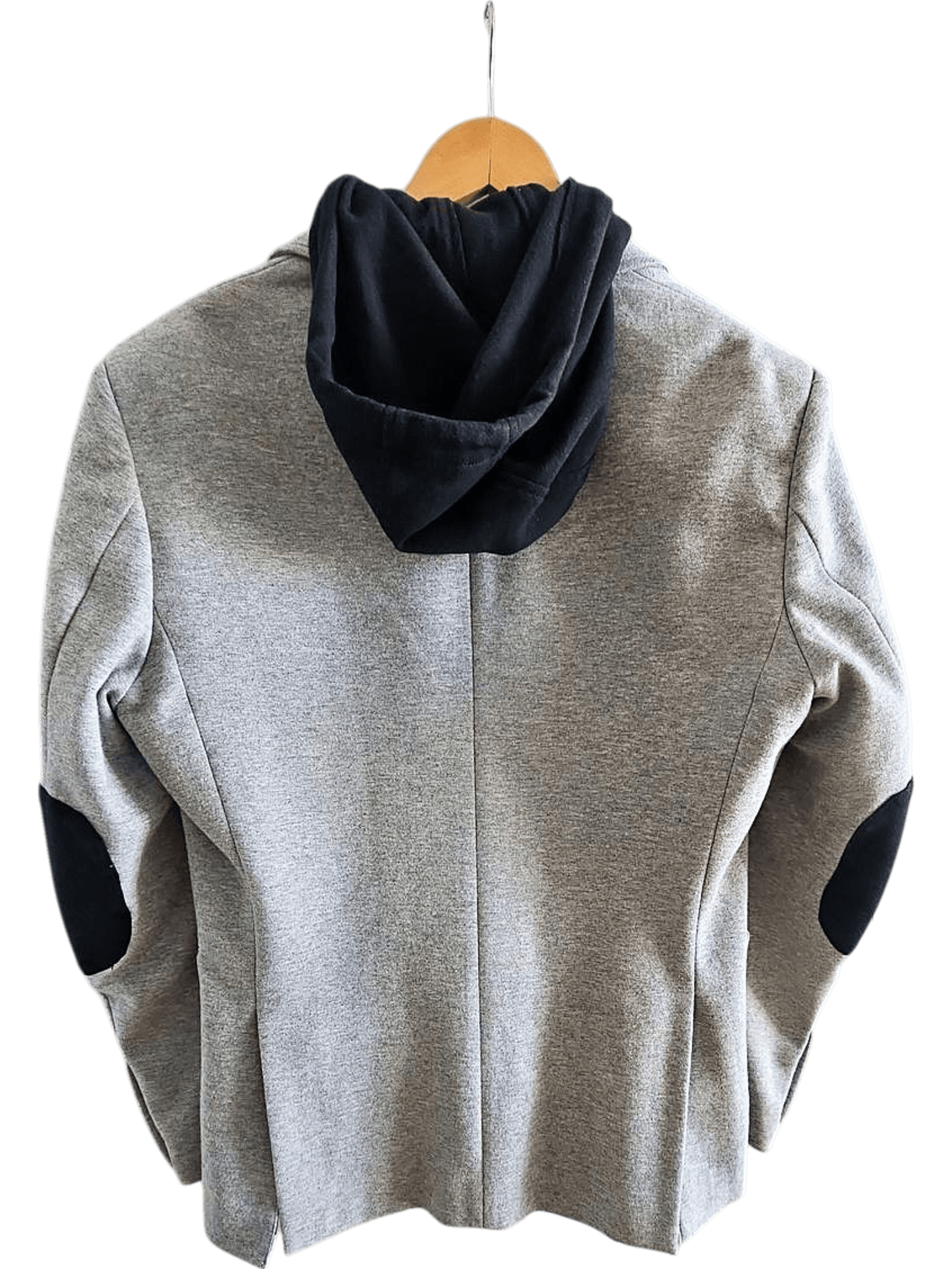 Selected Homme Grauer Blazer mit abnehmbarer Kapuze - Herren Sakko mit Ellbogenpatches Gr.50 2