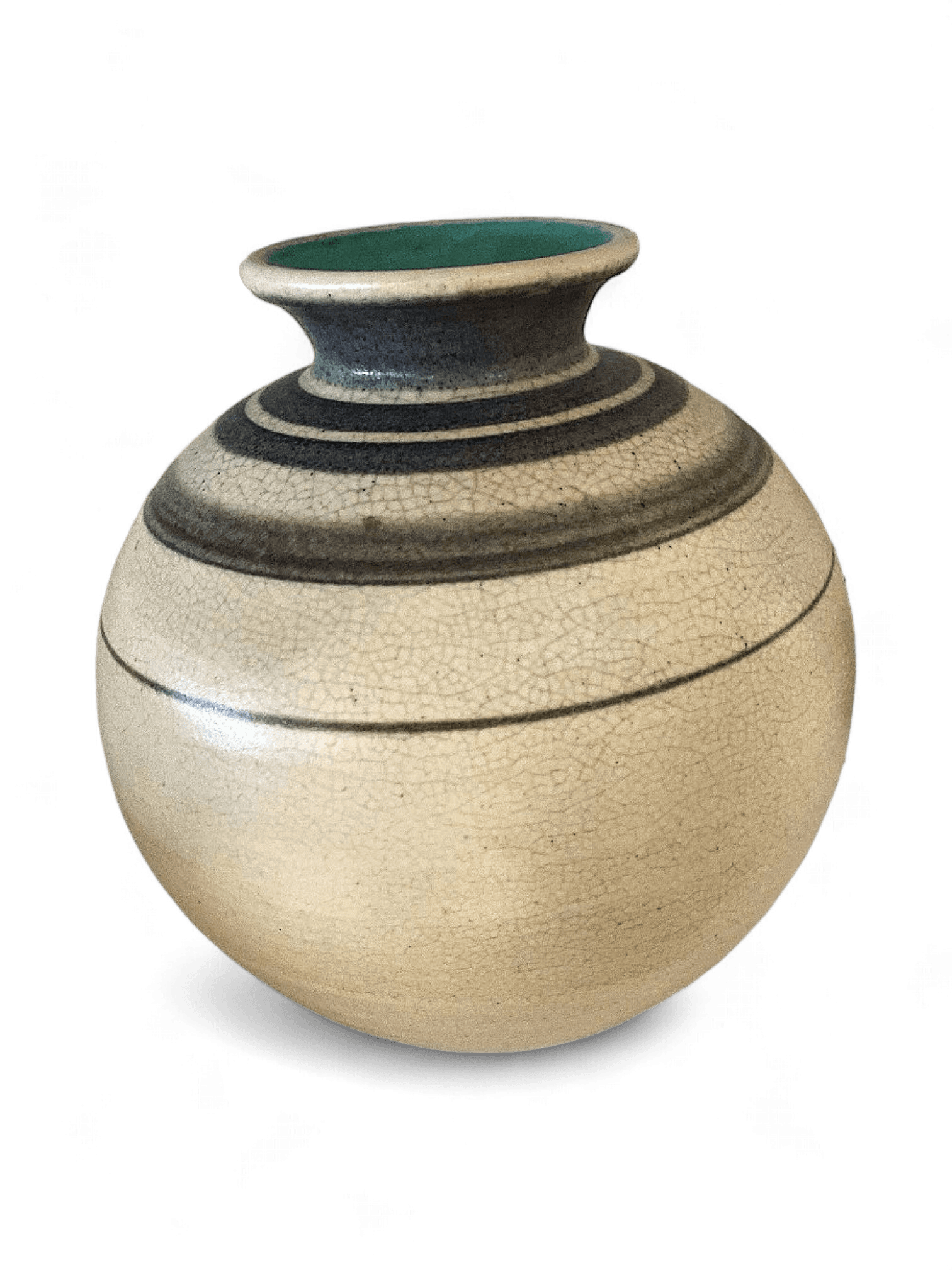 Vintage Ceramic Vase with Crackle Glaze Finish 2