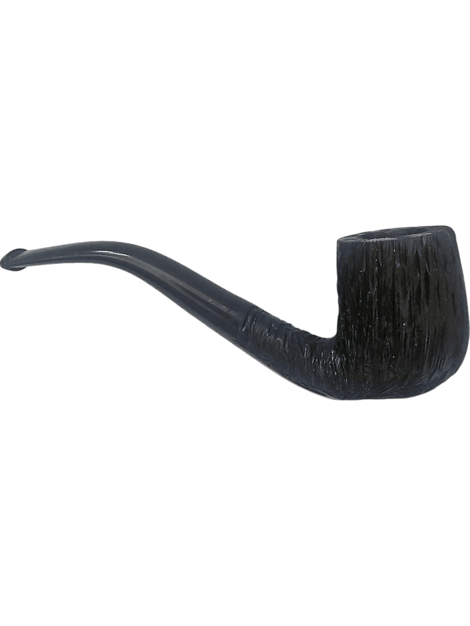 Vintage Black Wooden Tobacco Pipe - Classic Bent Billiard Shape 1