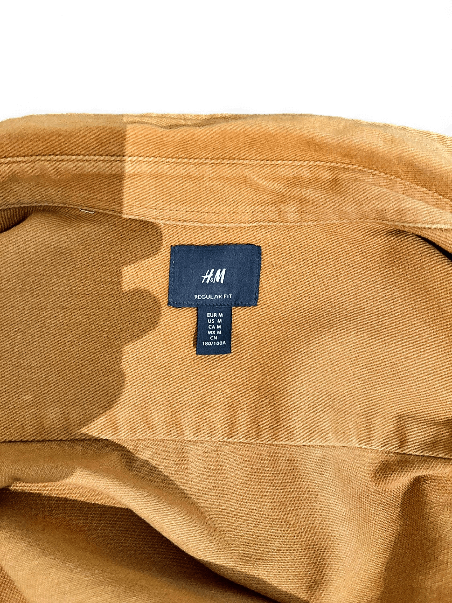 Modern H&M Camel Cotton Regular Fit Long Sleeve Shirt 2