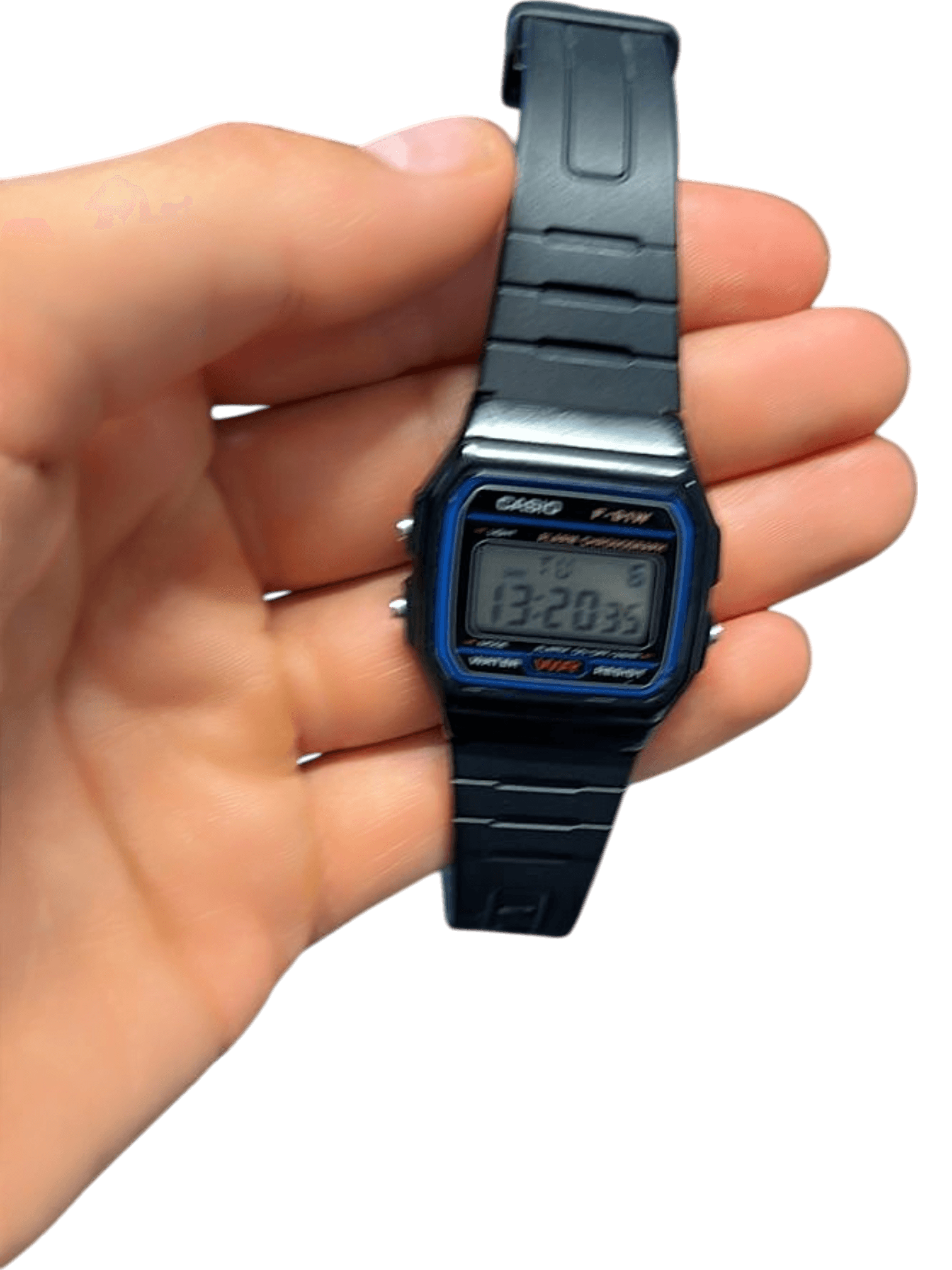 Casio F-91W Digital Watch - Classic Black with Blue Accents 2