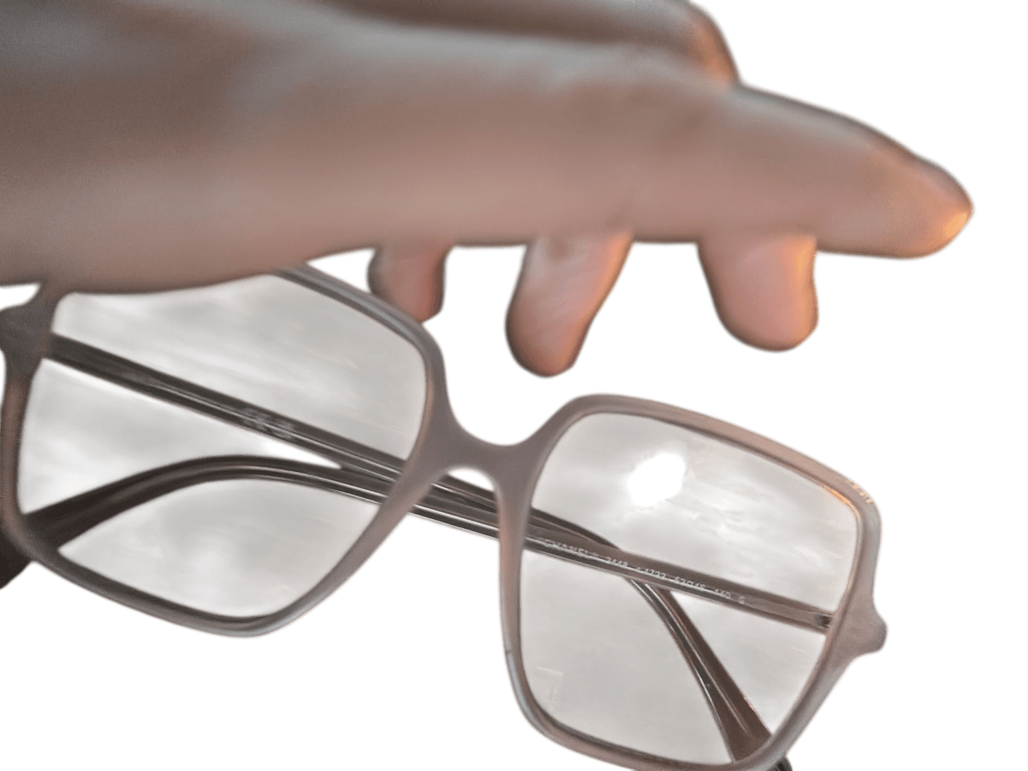 Transparente eckige Brille mit modernem Design - Guter Zustand