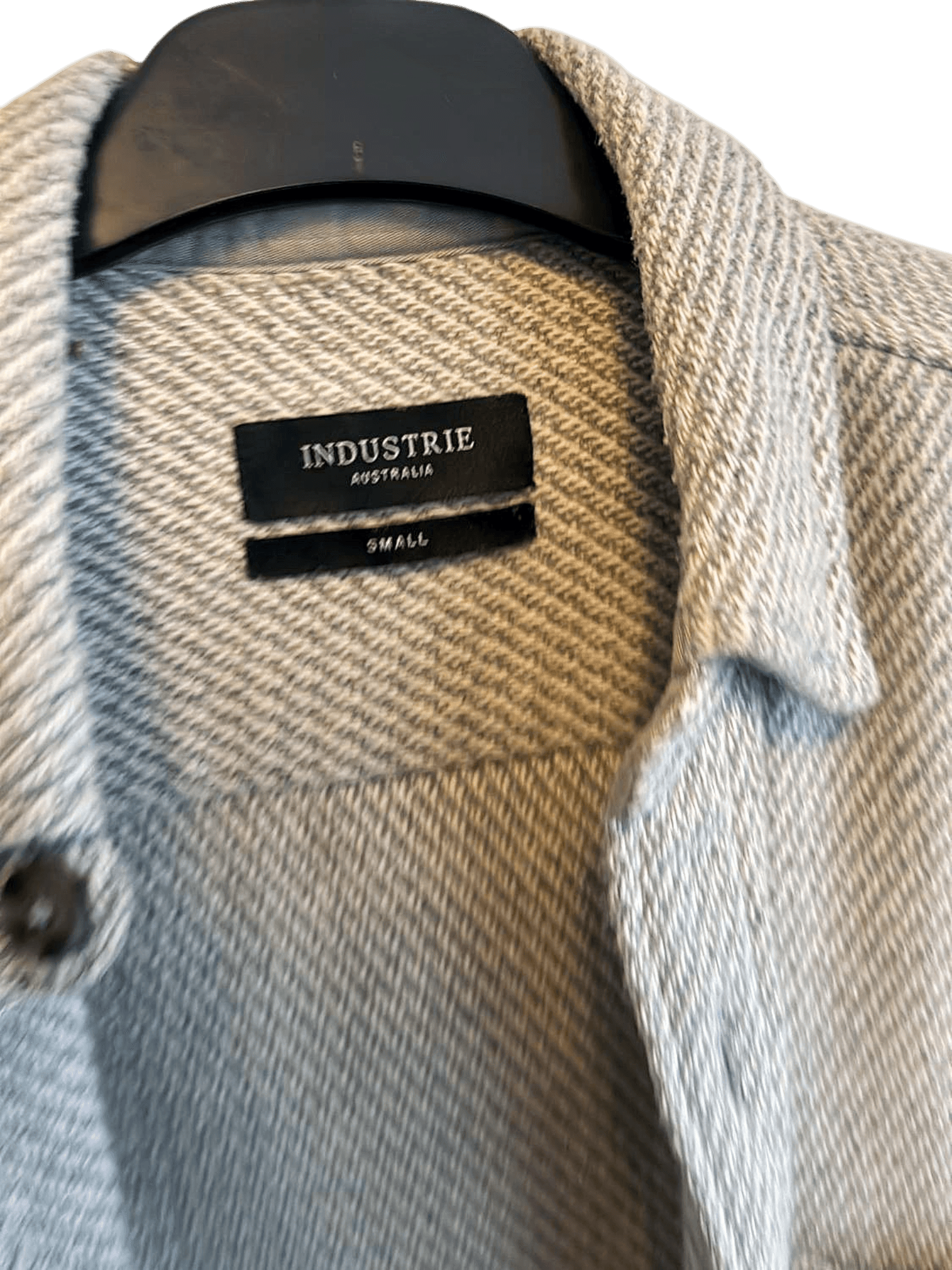 Industrie Australia Button-Down Shirt - Grey Textured - Size Small 2